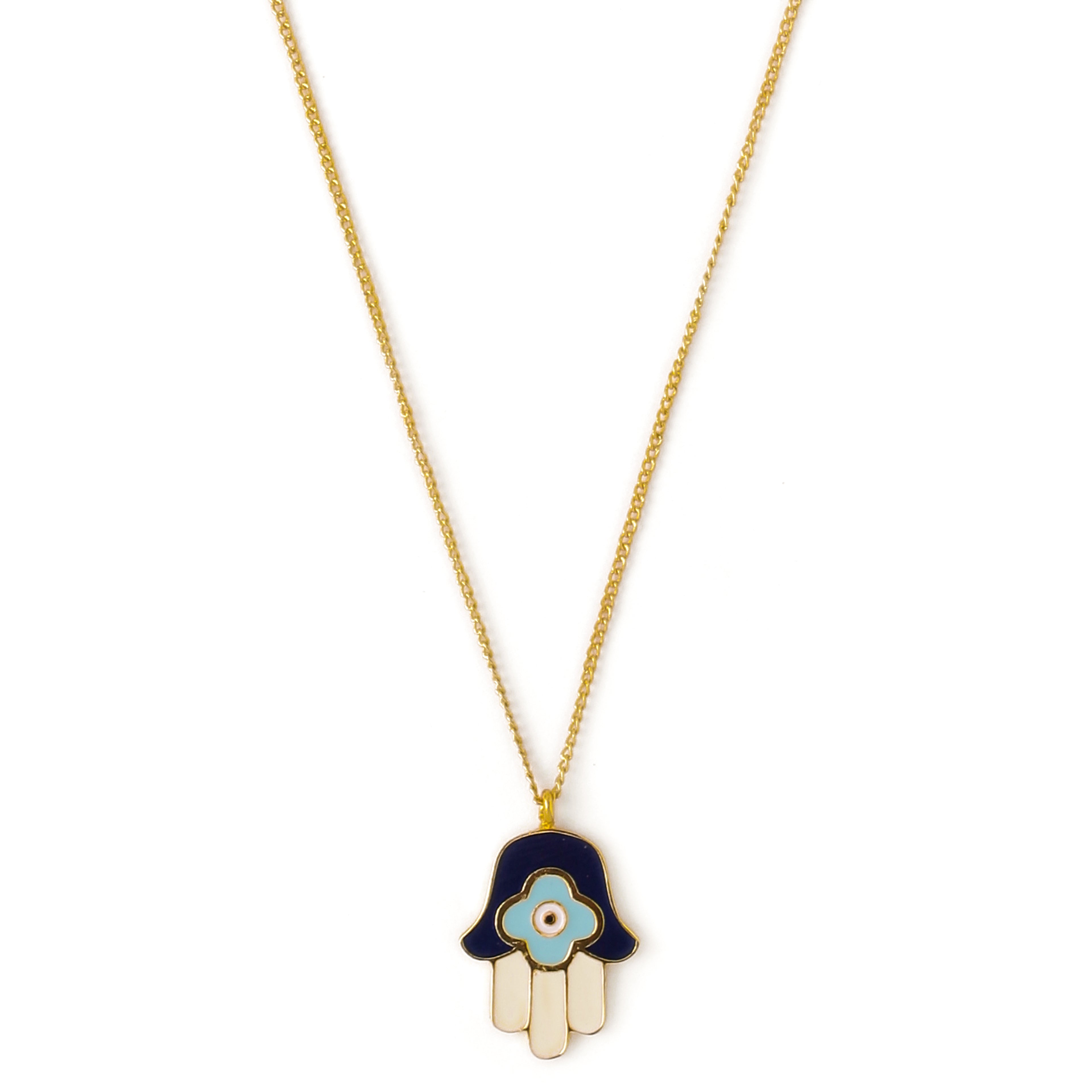 Hamsa Hand Neck Chain - Gold