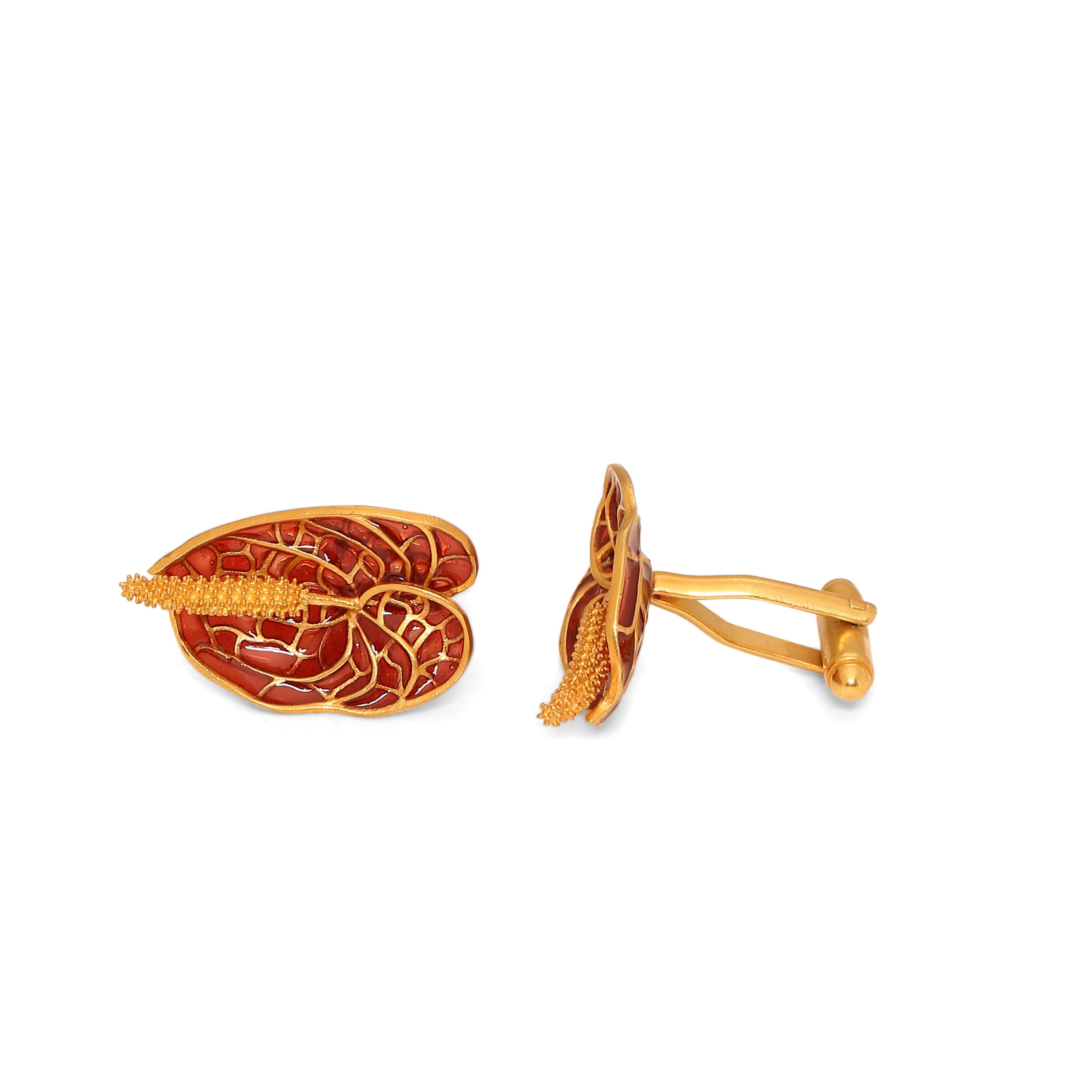 Anthurium cufflinks - AZGA