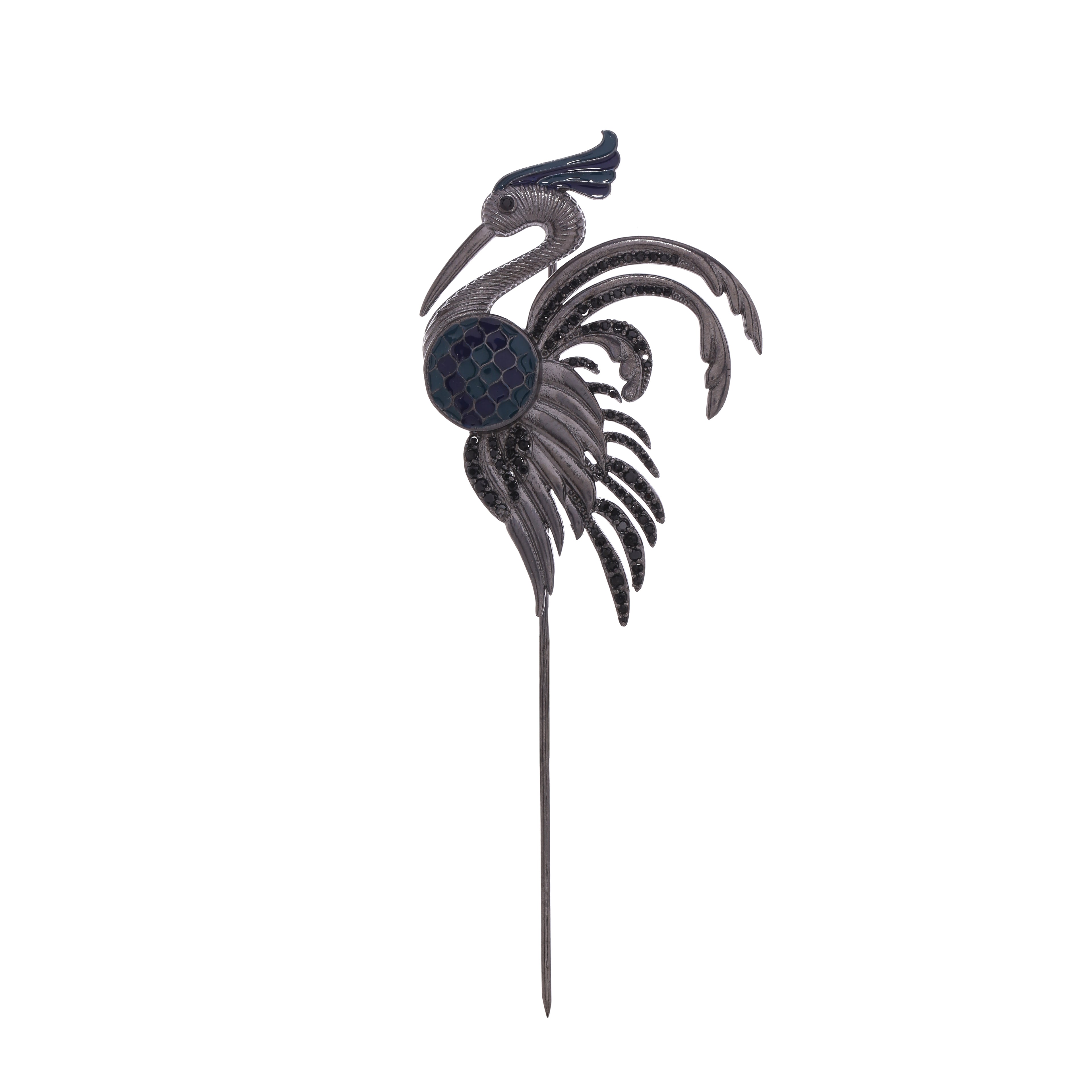 Heron brooch