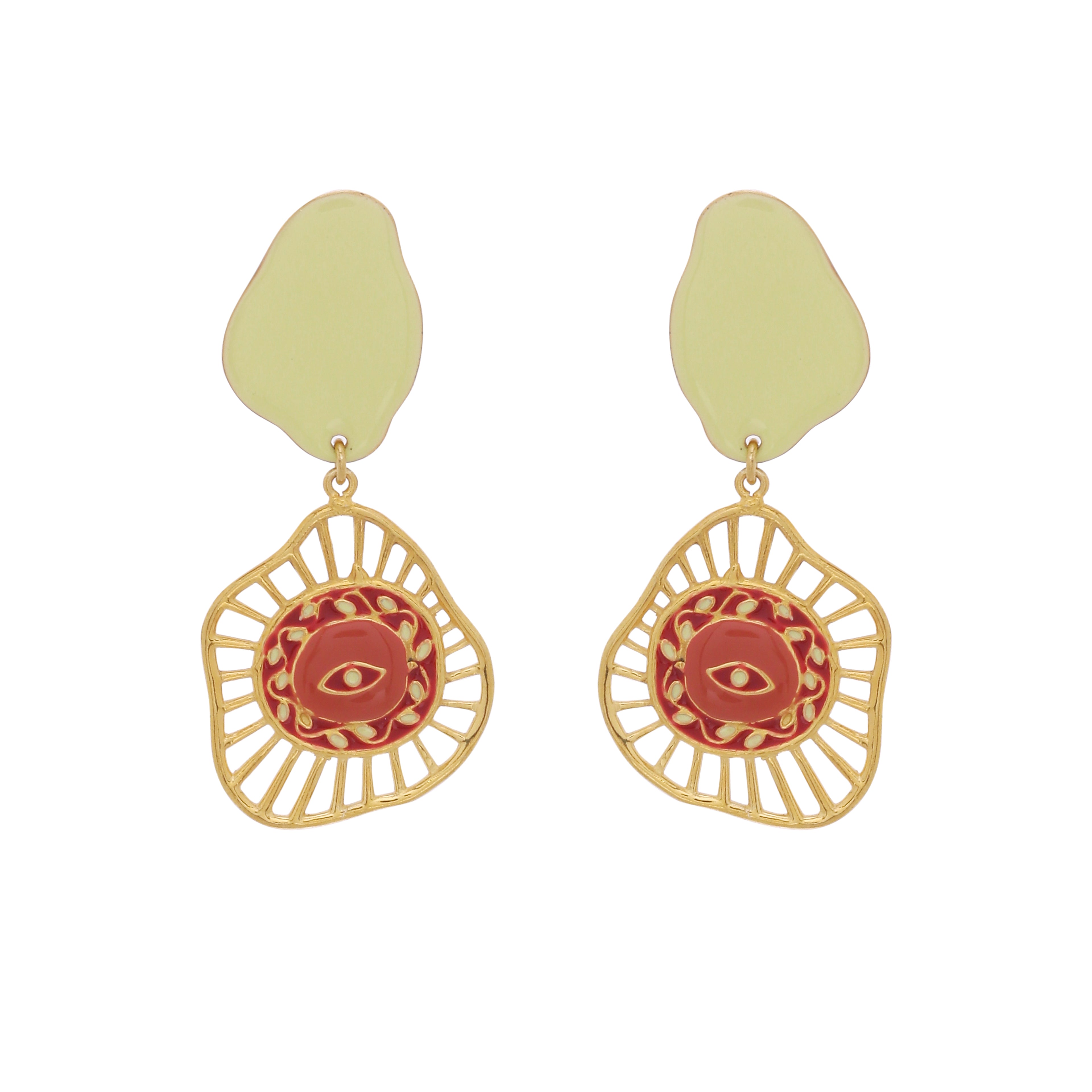 Evil eye earrings - Lime green