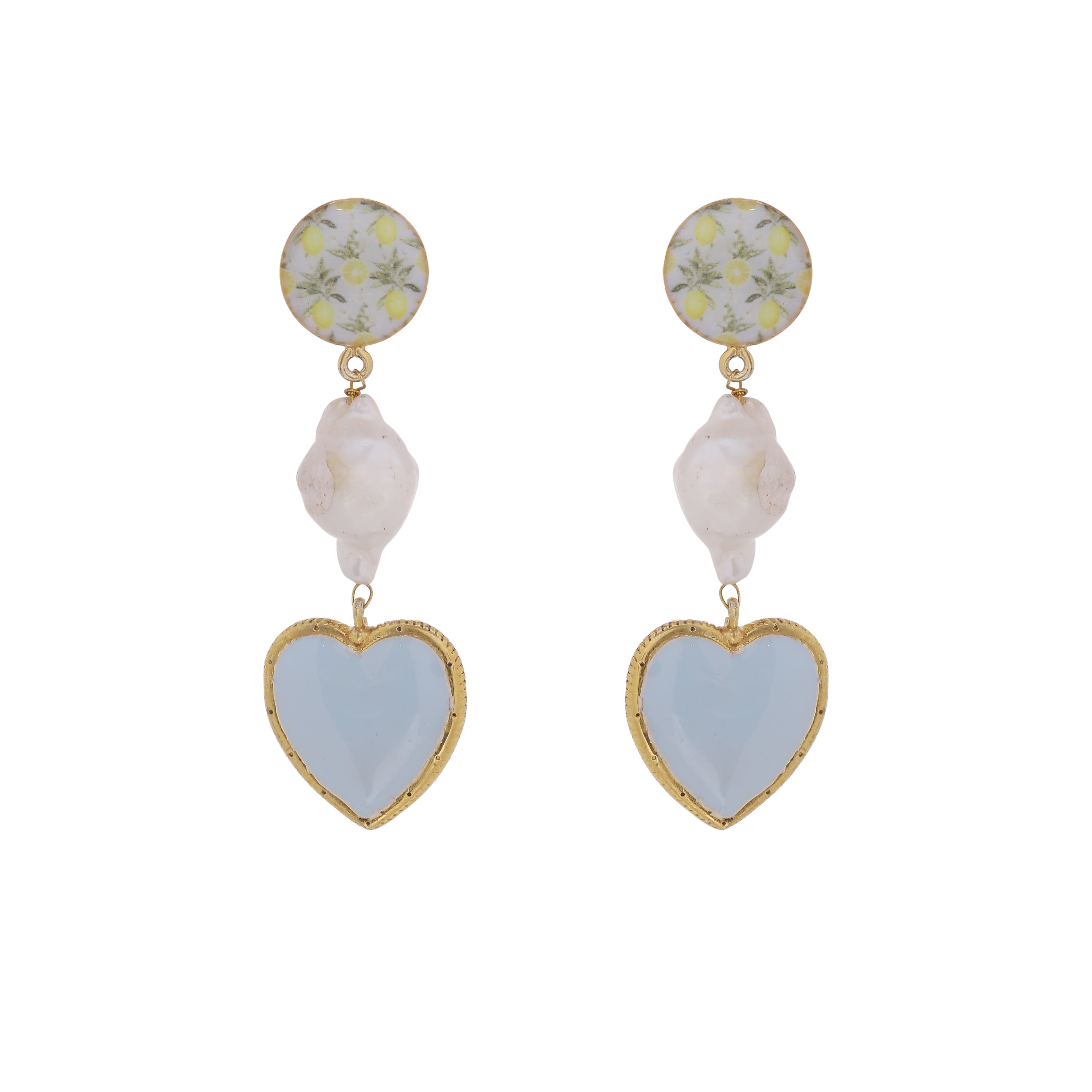 Rakulpreet Singh in Lime Heart Pearl Earrings