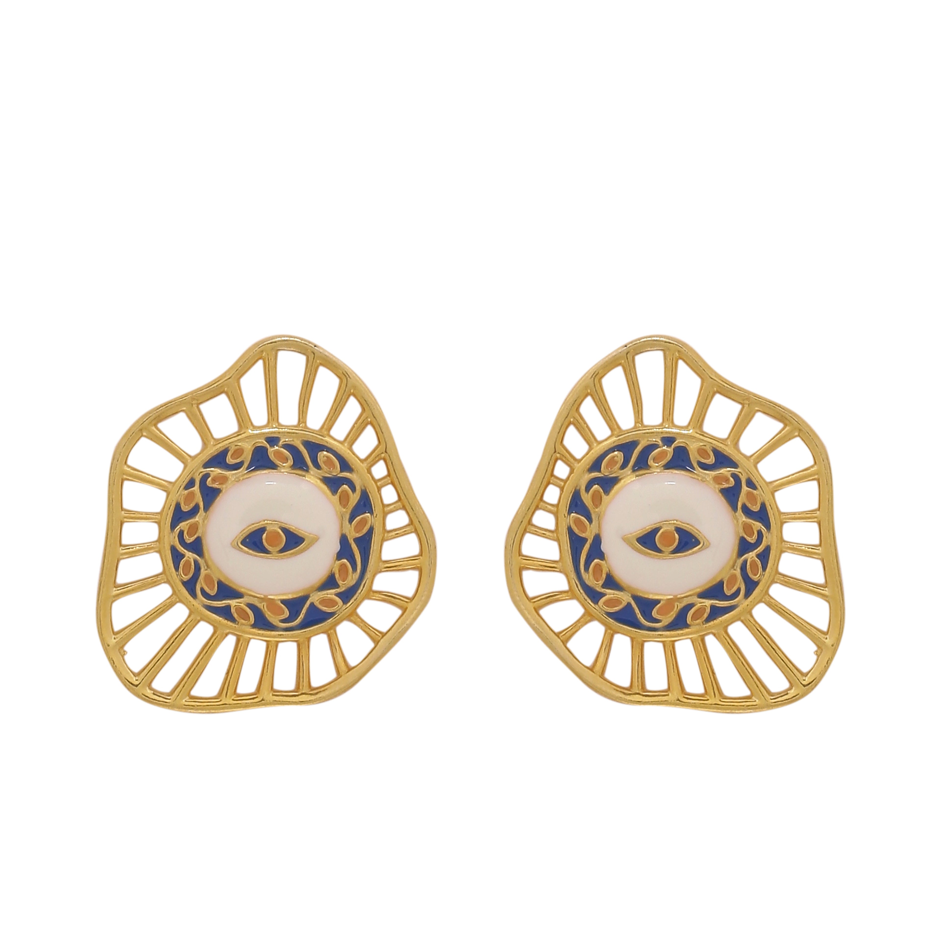 Evil eye ear studs