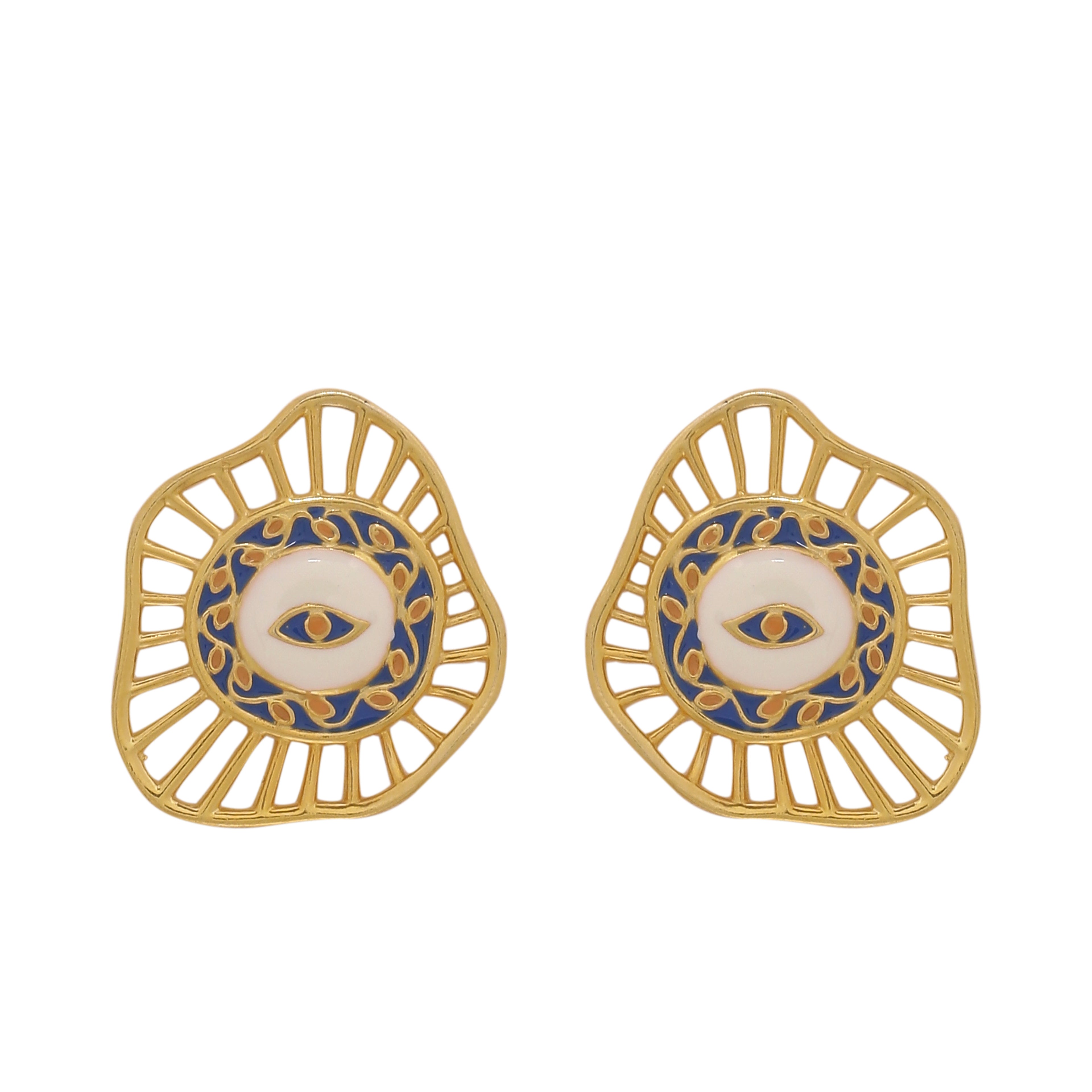 Evil eye ear studs