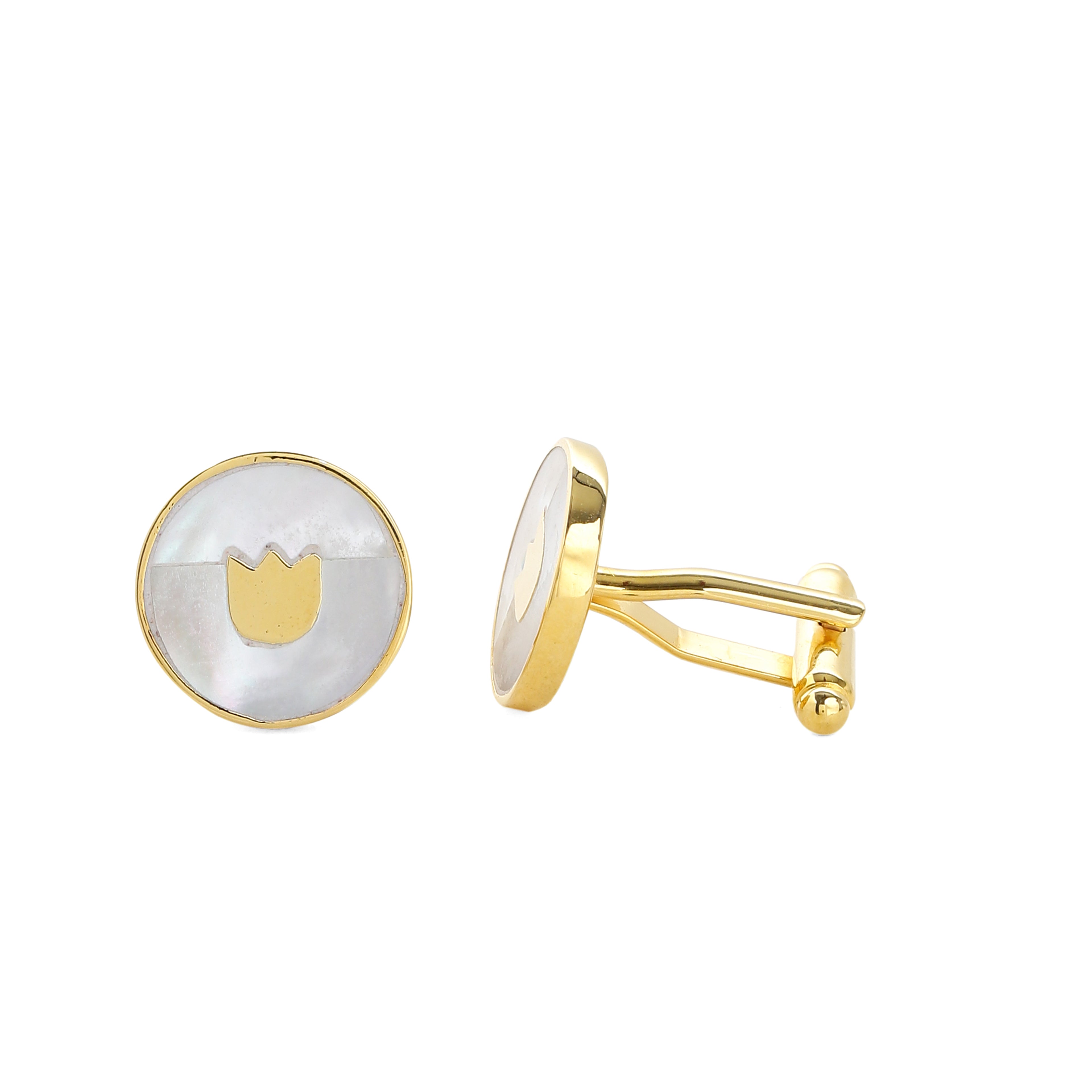 Tulip mother of pearl cufflinks