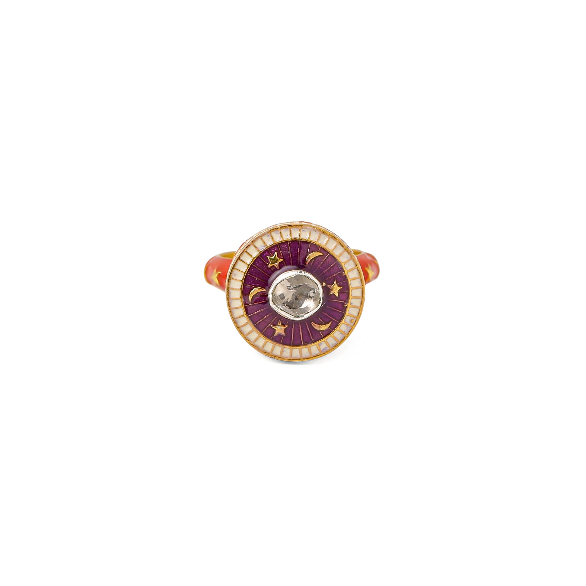 Chand Sitara Hamsa Polki Ring