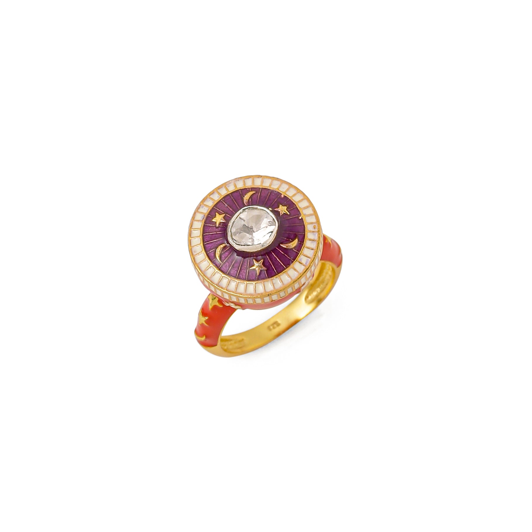 Chand Sitara Hamsa Polki Ring