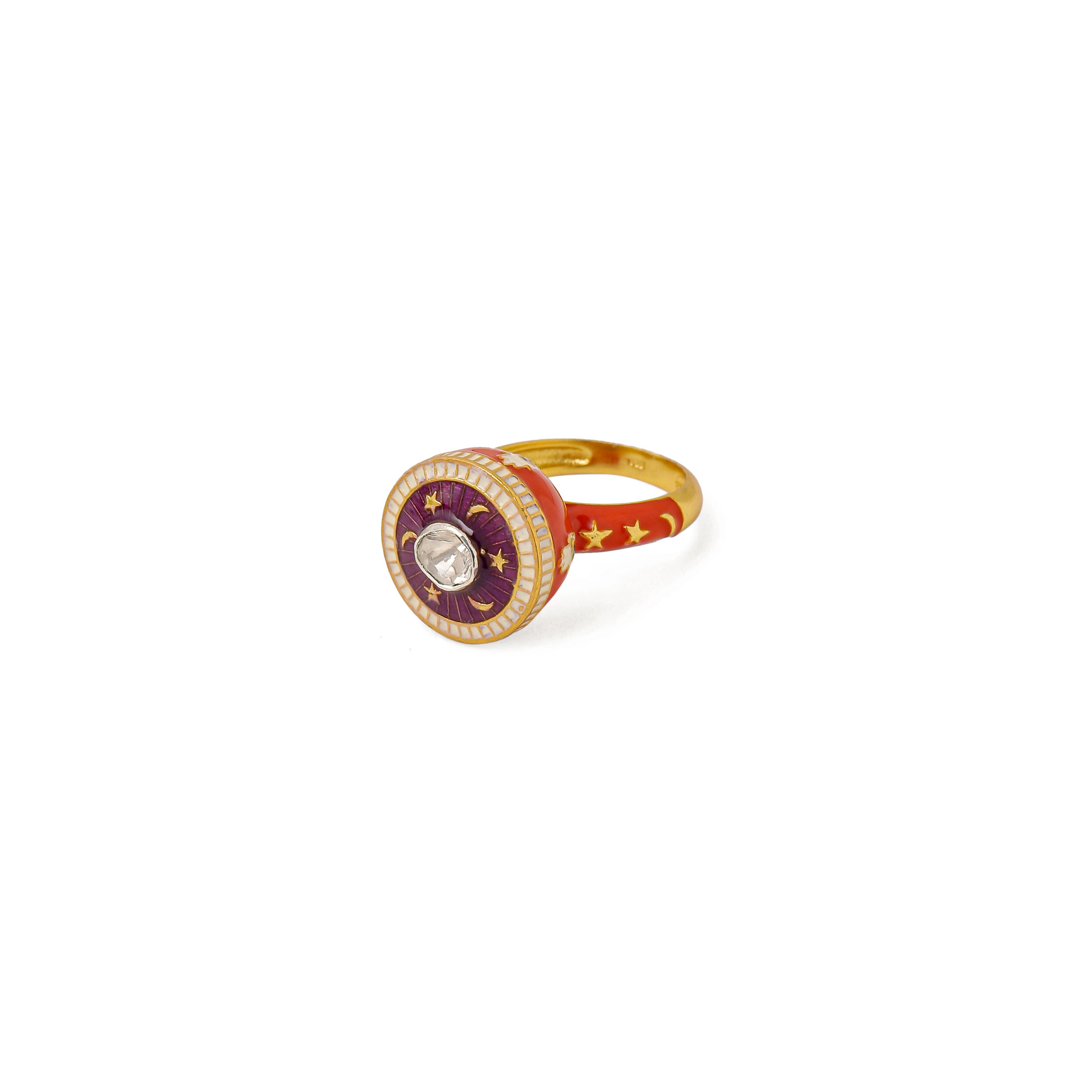 Chand Sitara Hamsa Polki Ring
