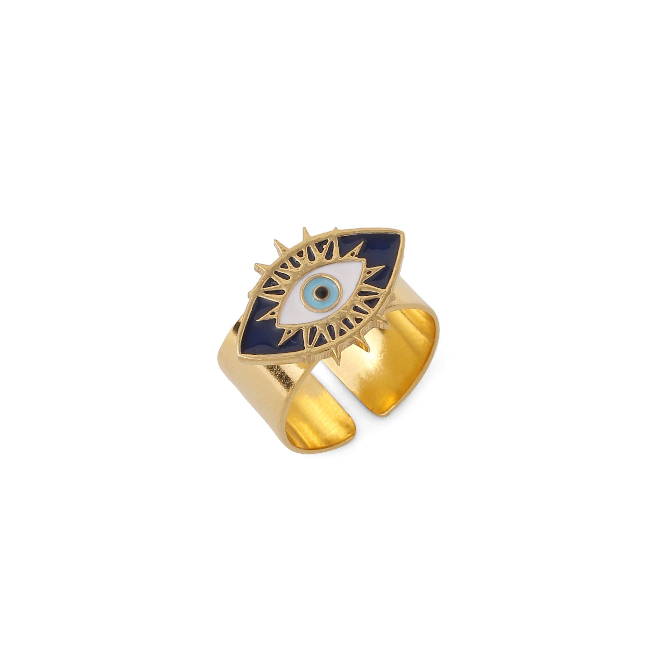 Evil eye adjustable ring - Gold