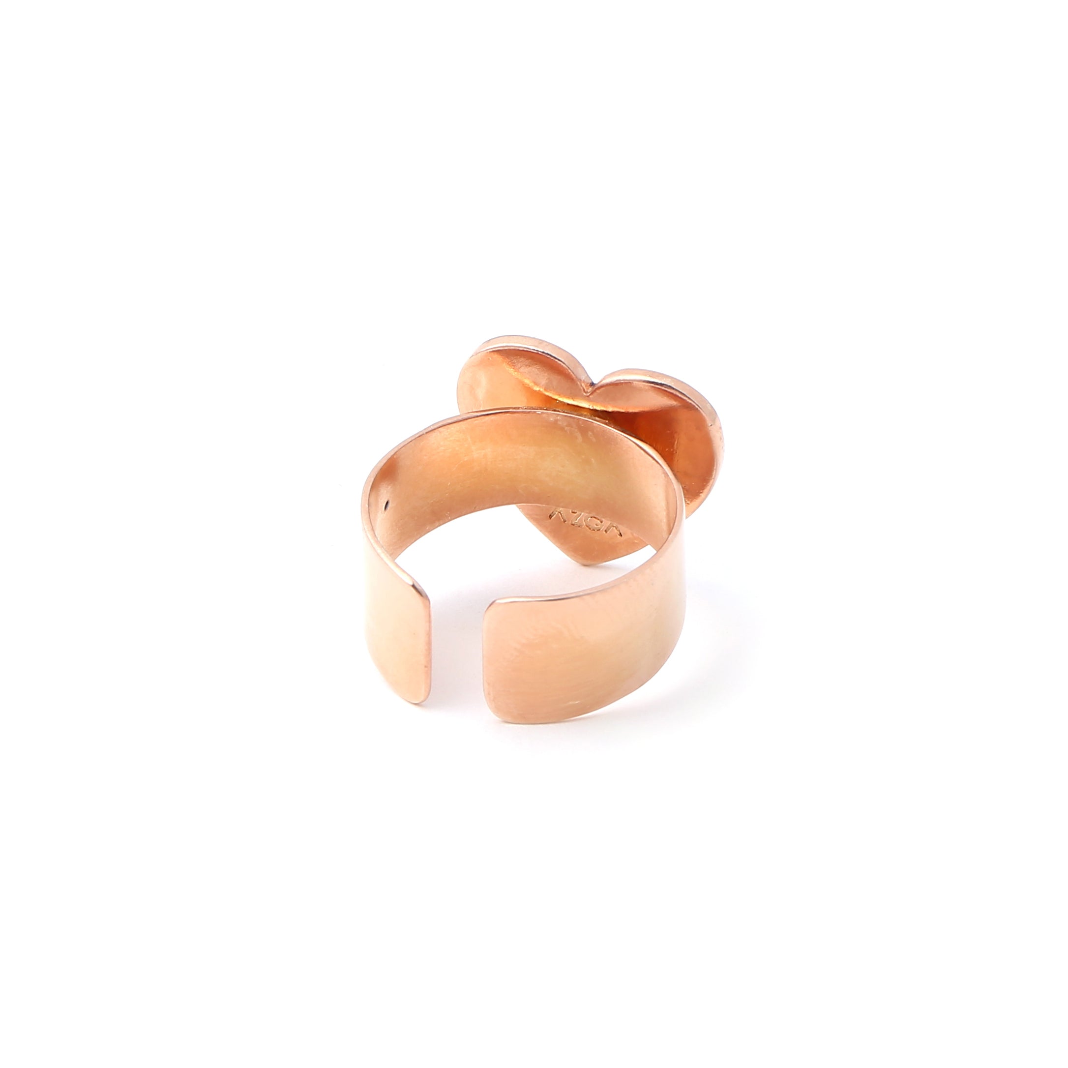 Heart eye adjustable ring - Blue Rose Gold