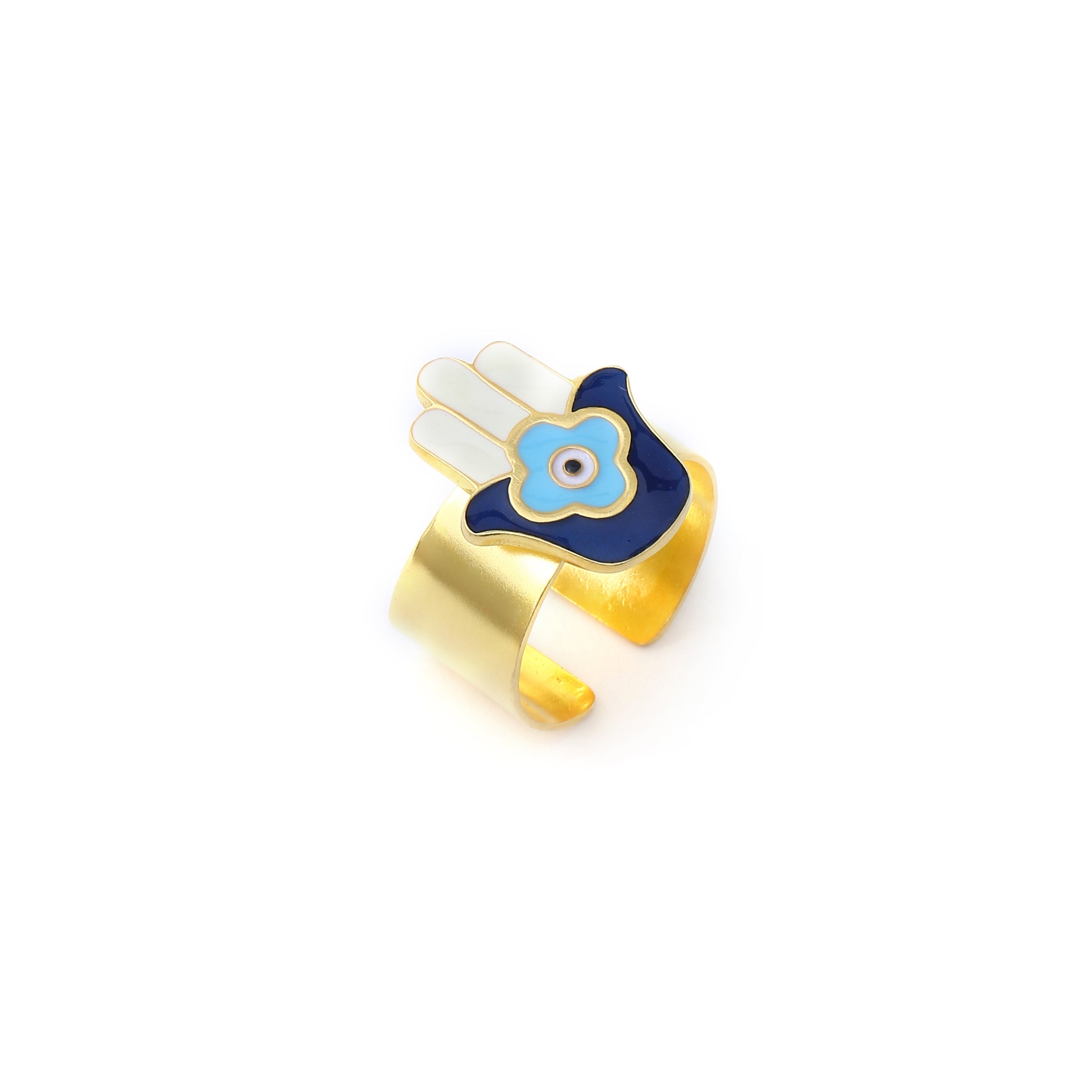 Hamsa hand adjustable ring - Gold