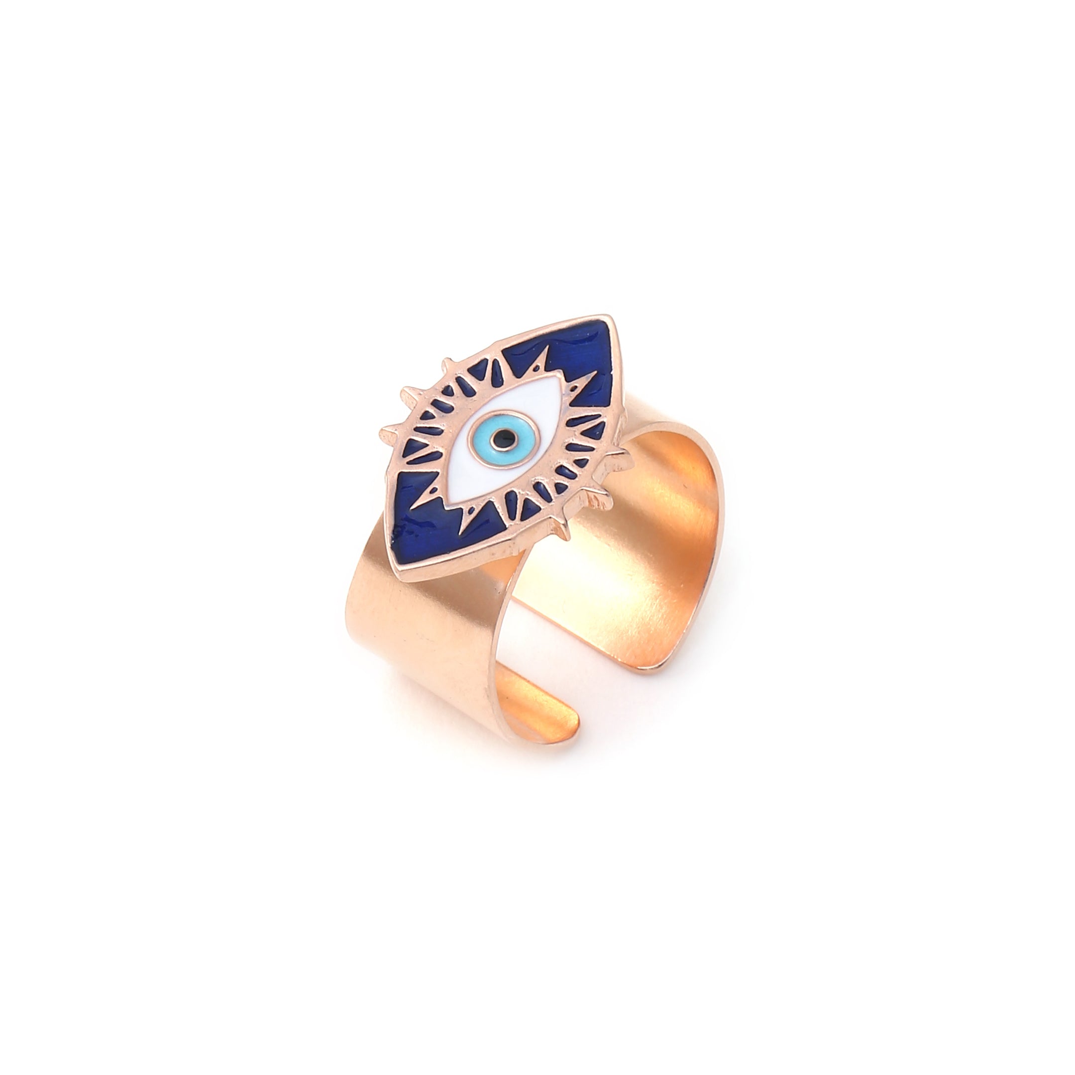 Evil eye adjustable ring - Rose Gold