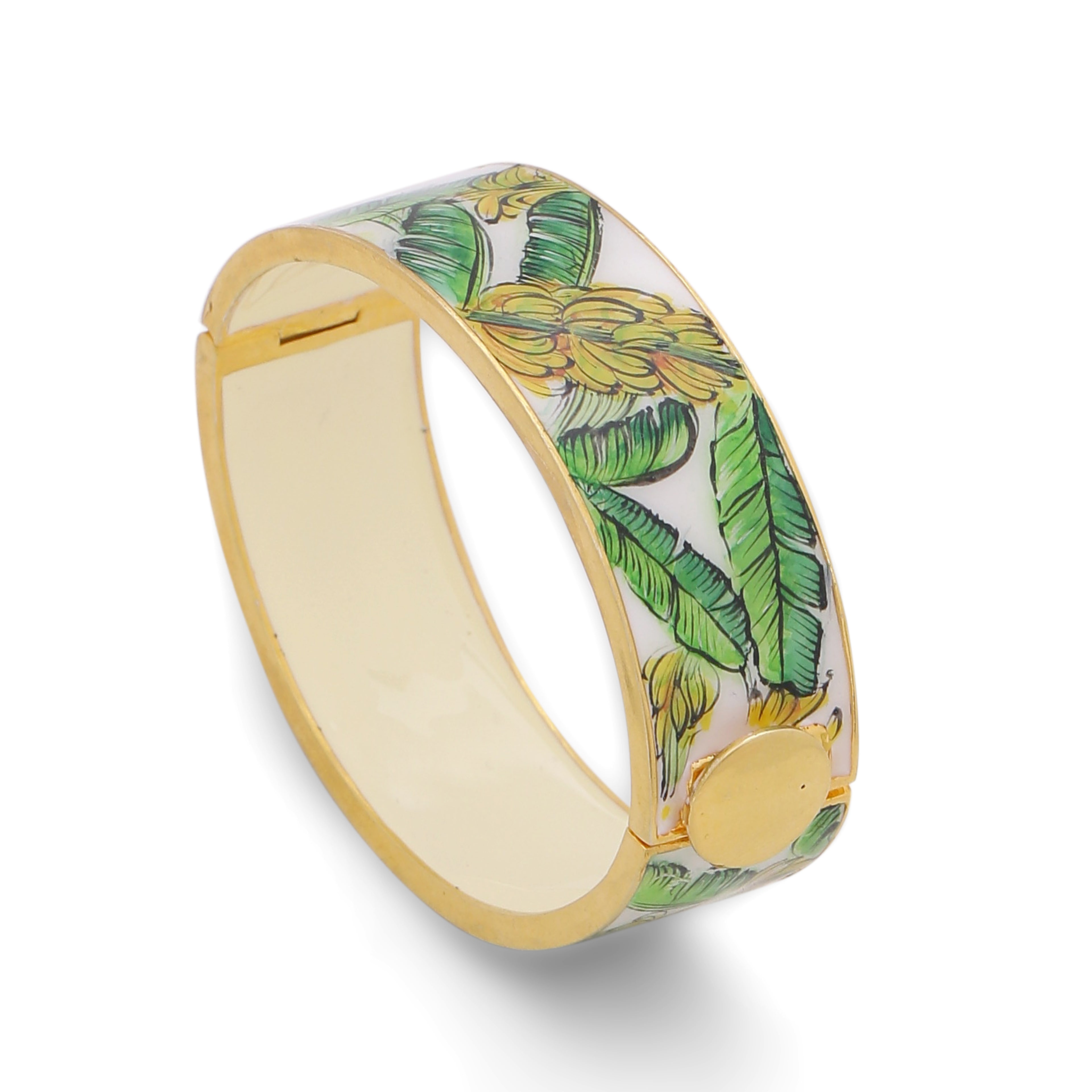 Leaves Handpainted Openable Bangle