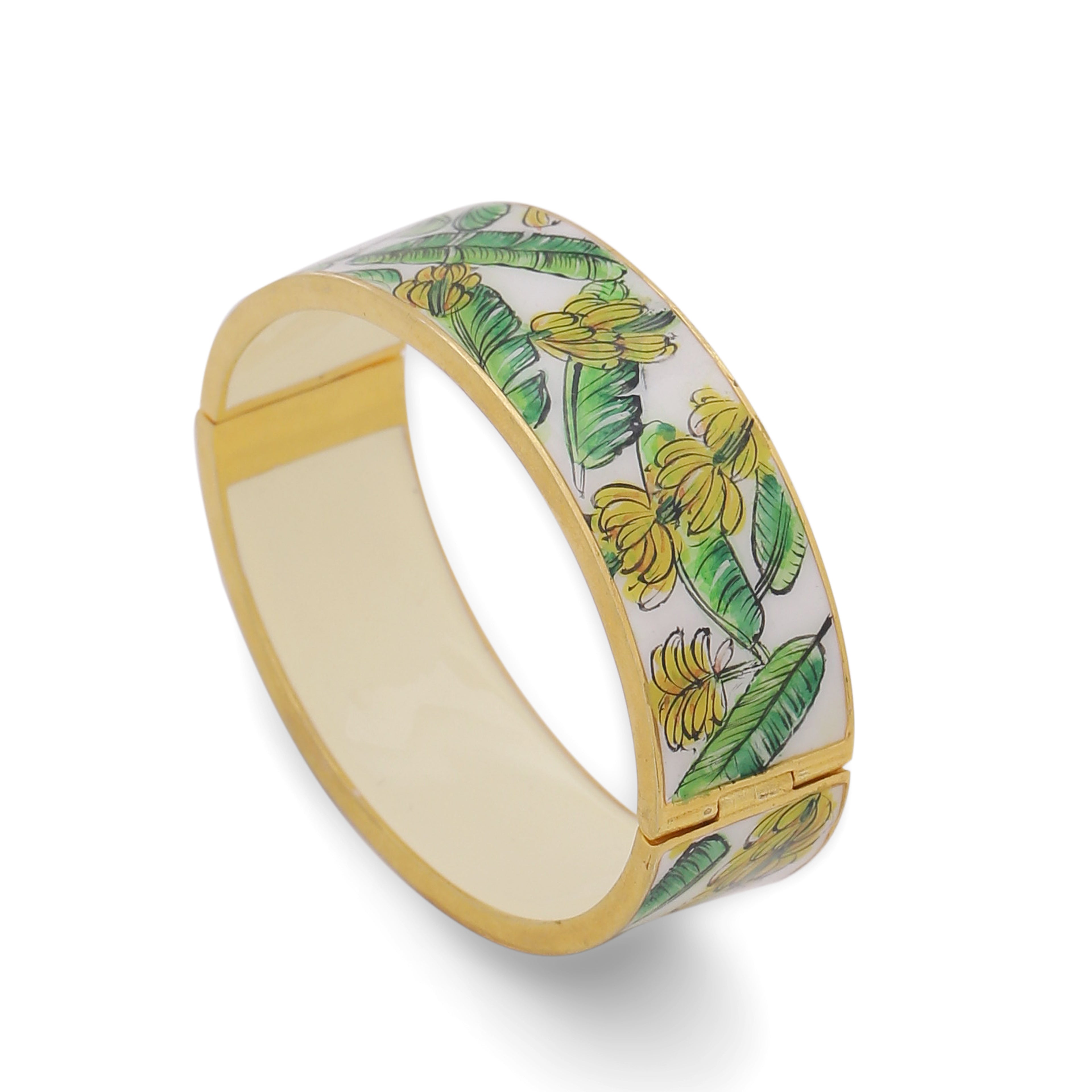 Leaves Handpainted Openable Bangle