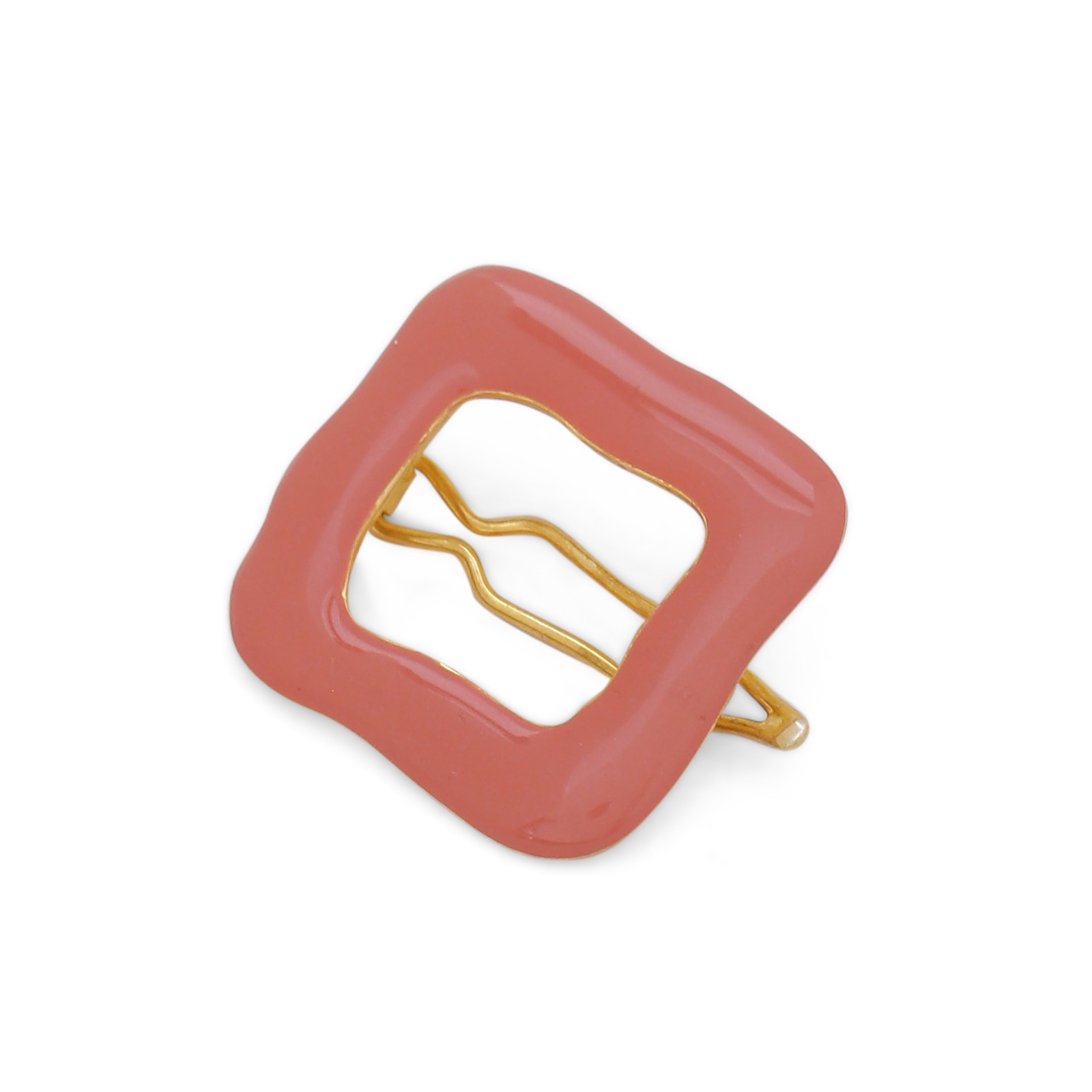 Square hair clip - Coral