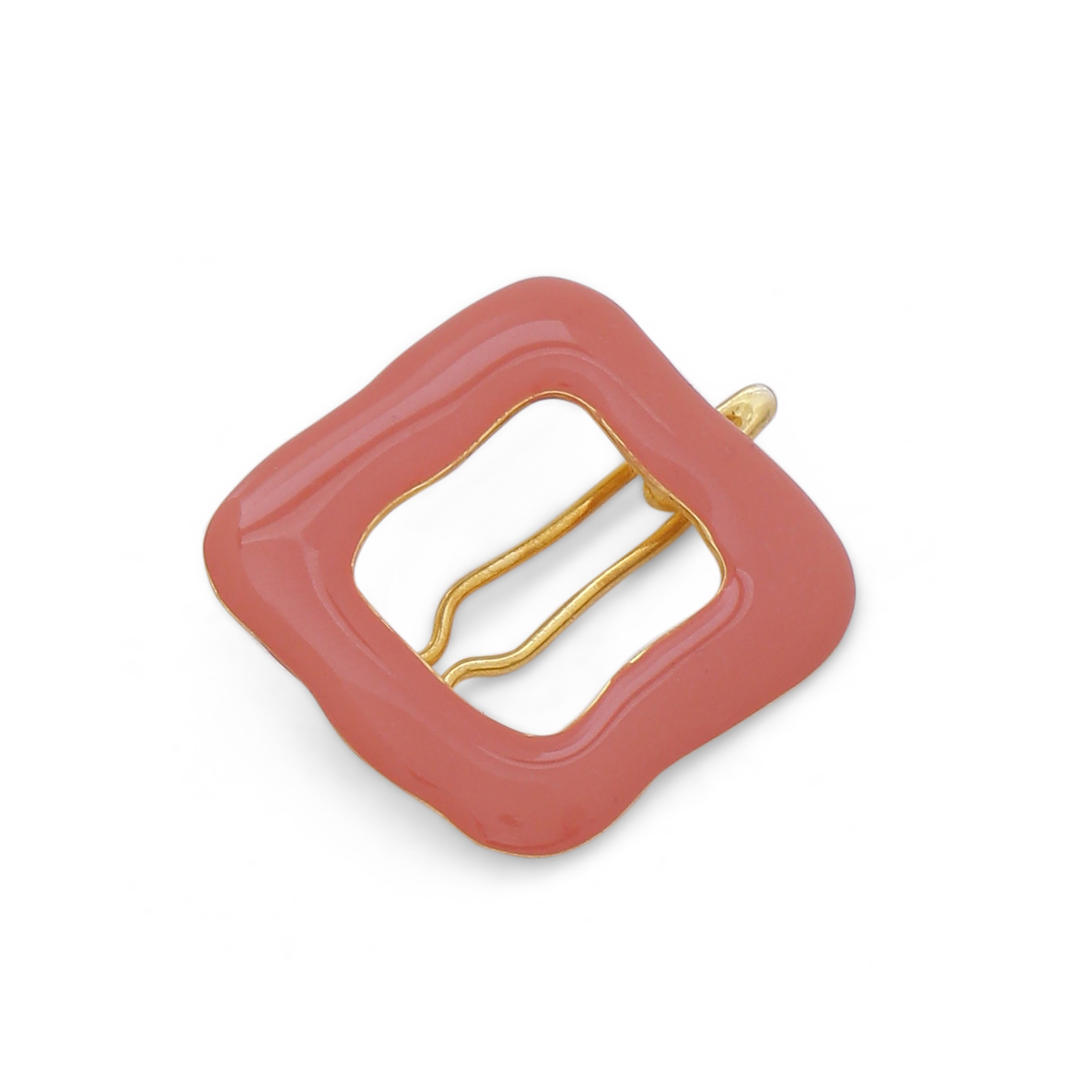 Square hair clip - Coral