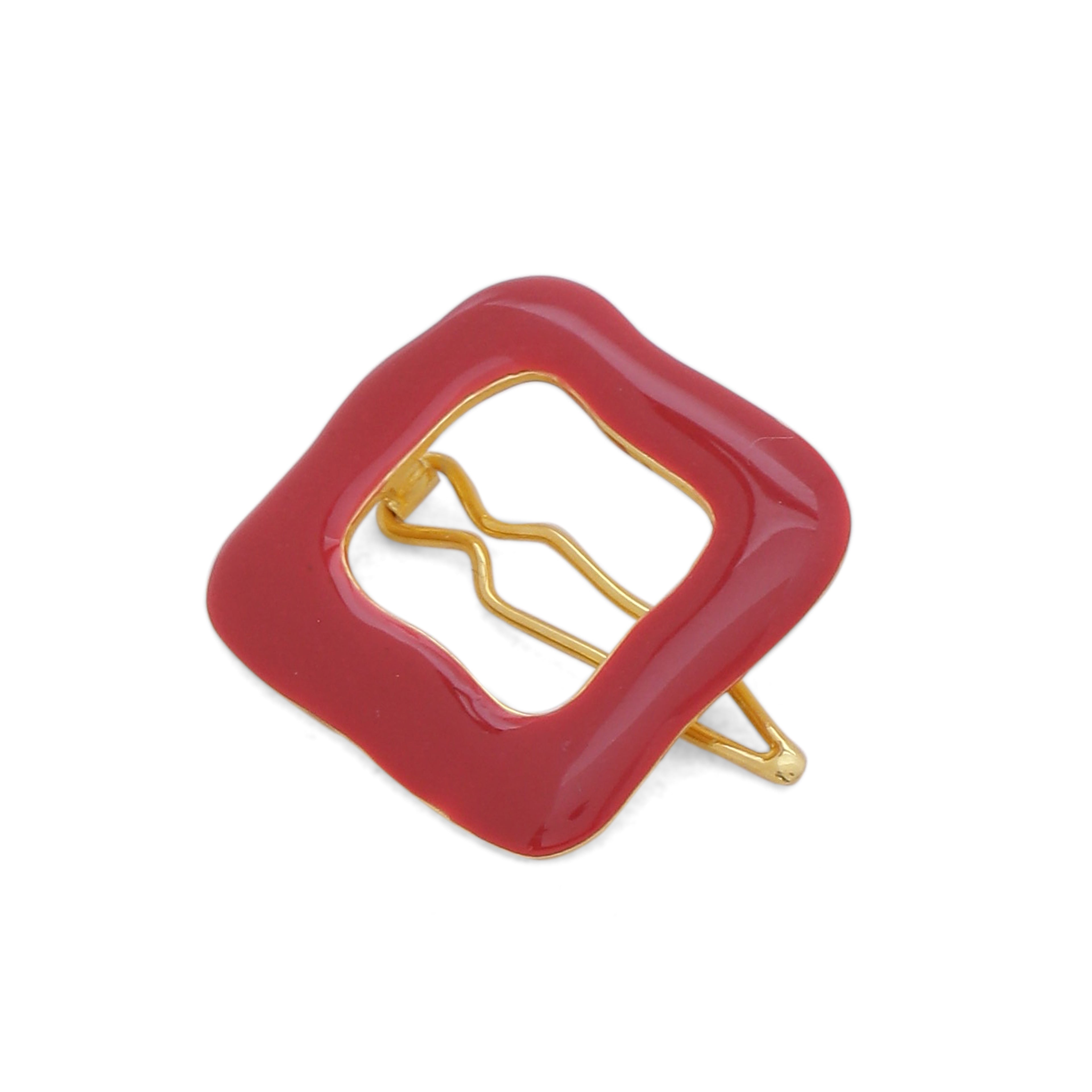 Square hair clip - Crimson Red