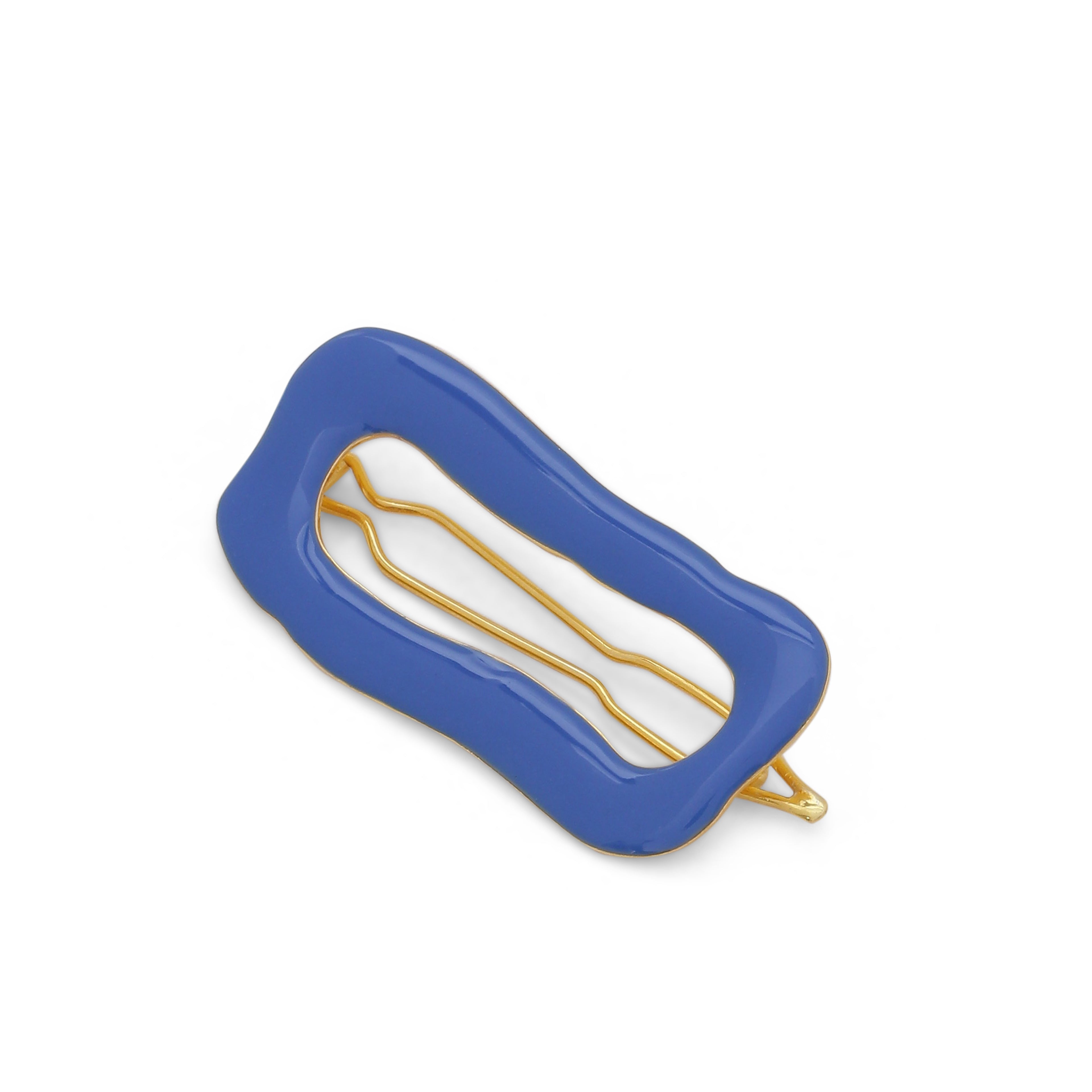 Rectangle hair clip - Neptune blue