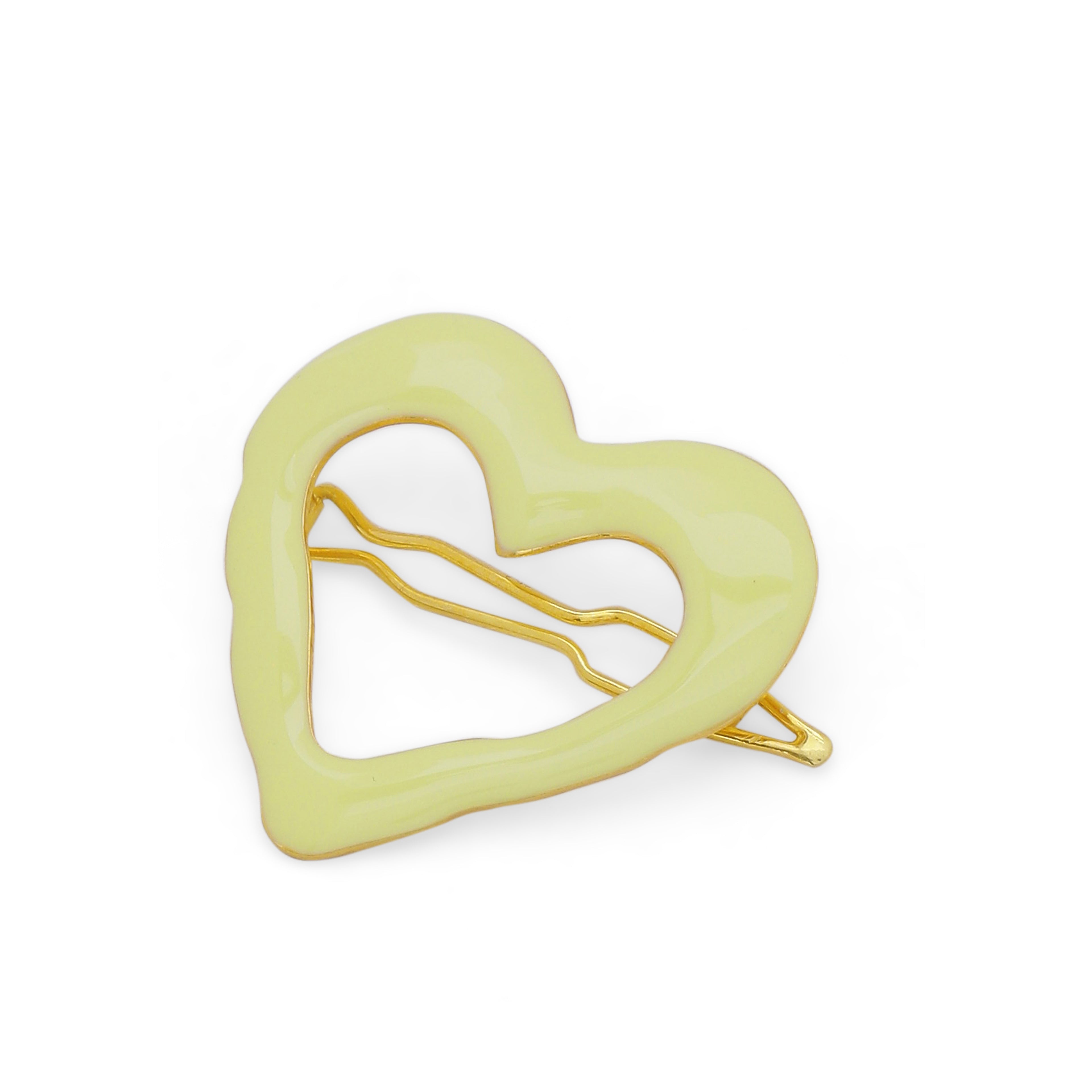 Heart hair clip - Lime green - AZGA