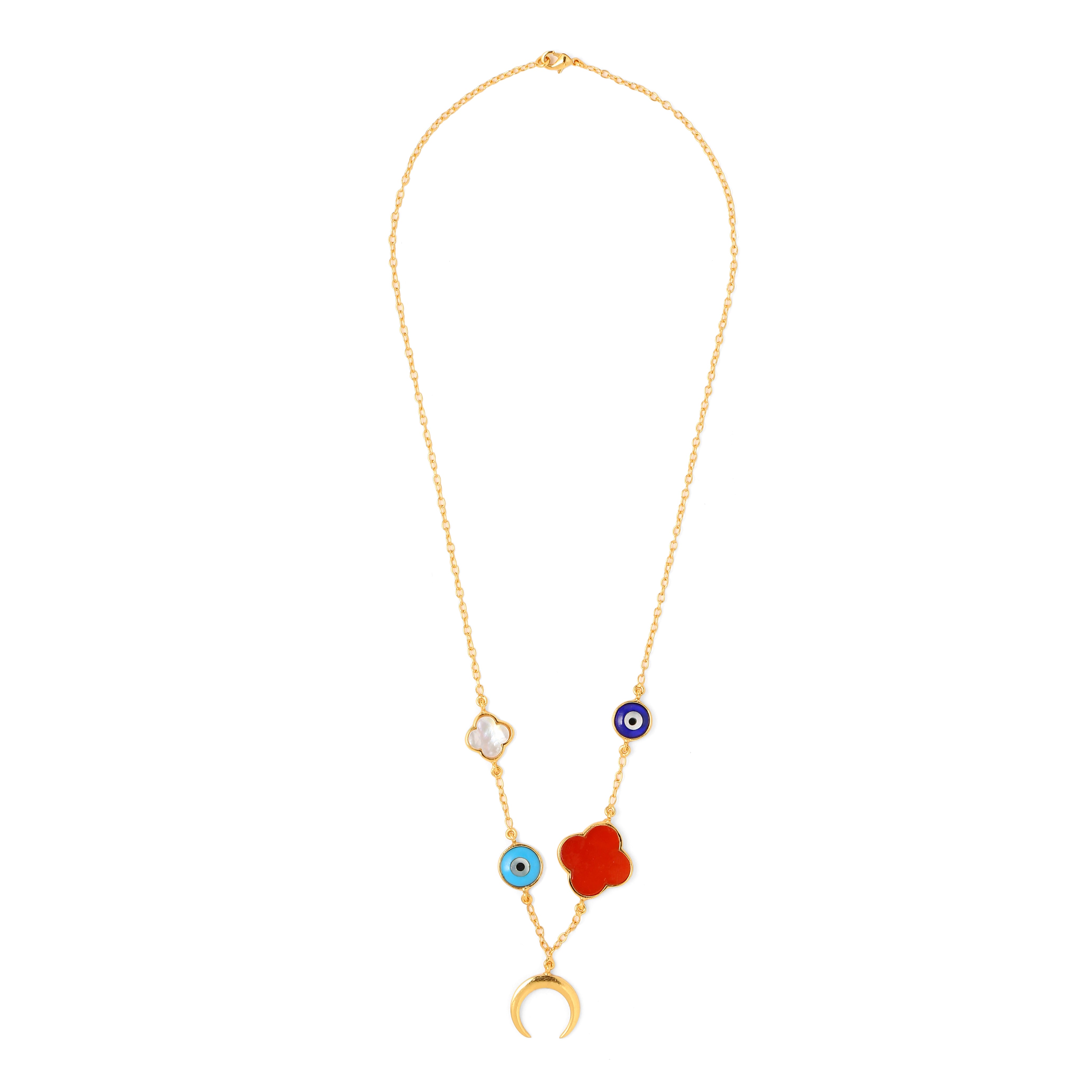 Color-pop charm neck chain