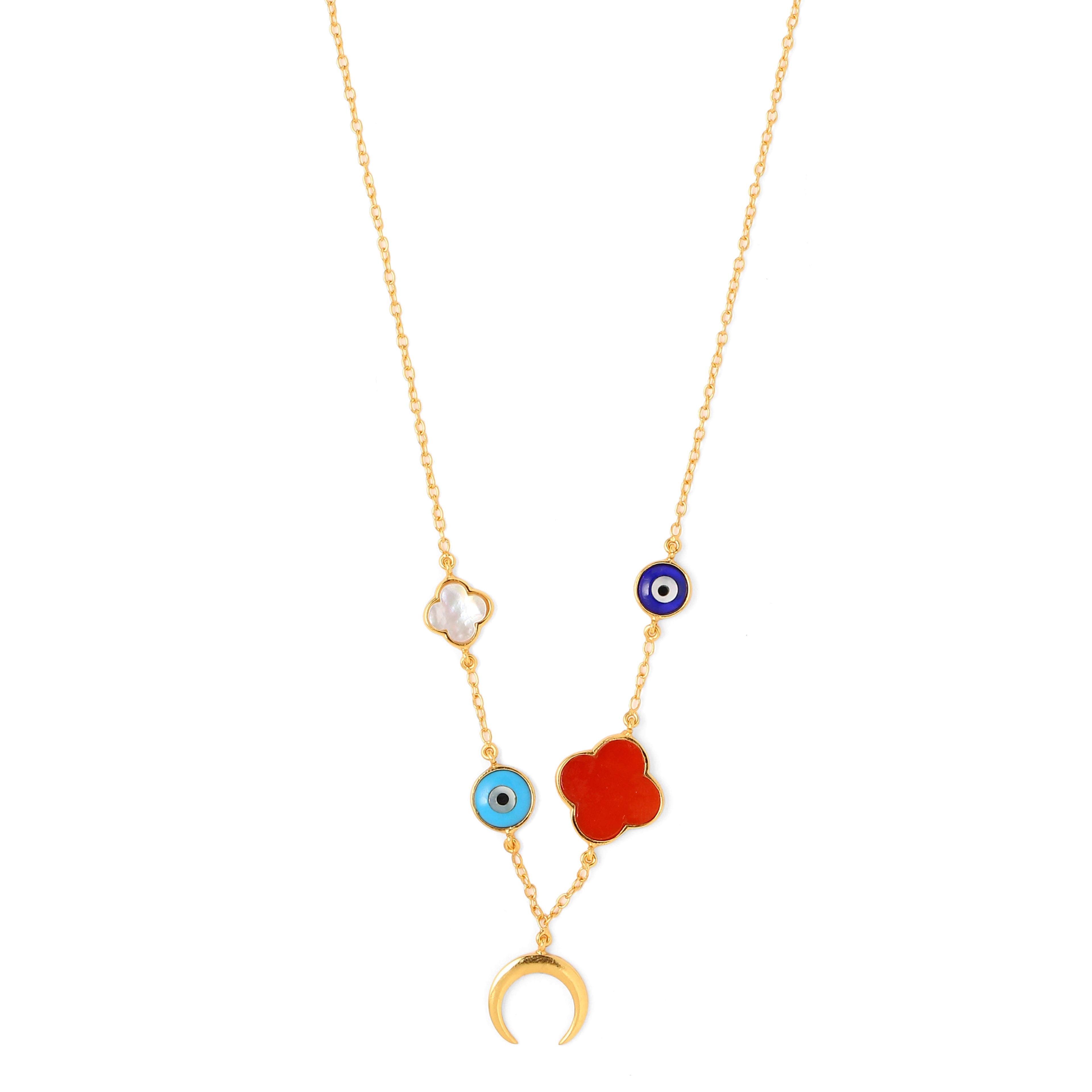 Color-pop charm neck chain