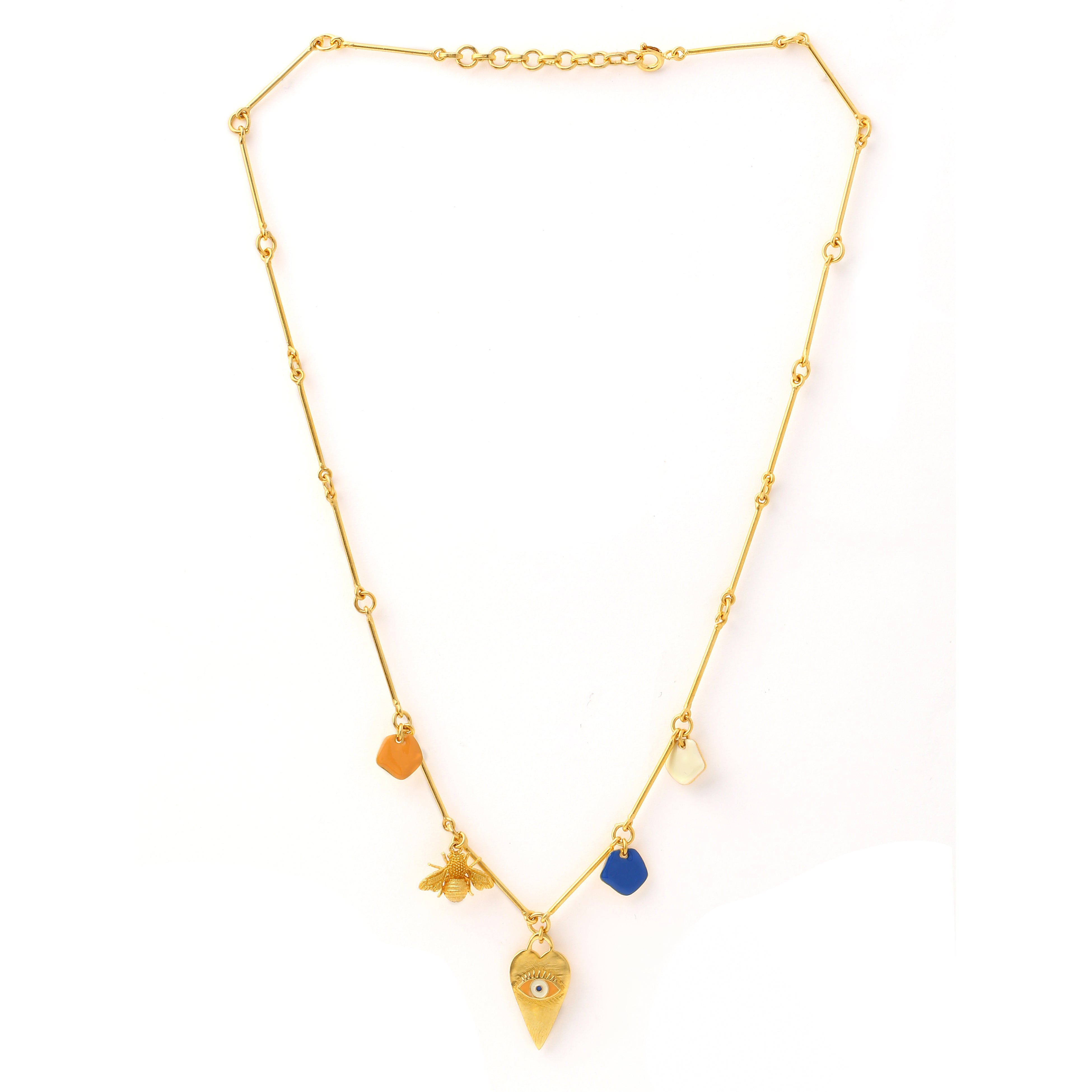 Heart eye handmade necklace