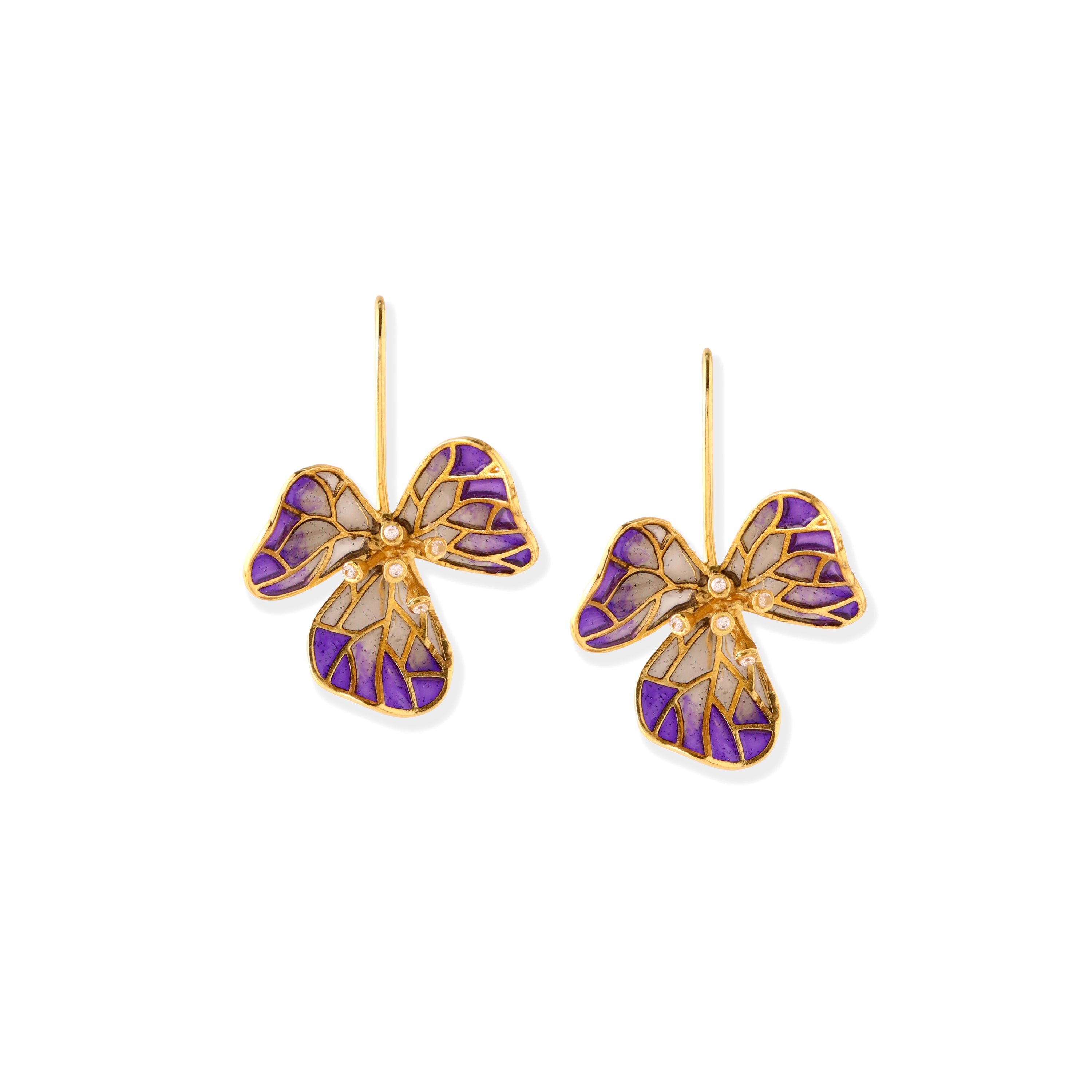 Tiny Fiore Earrings - Amethyst