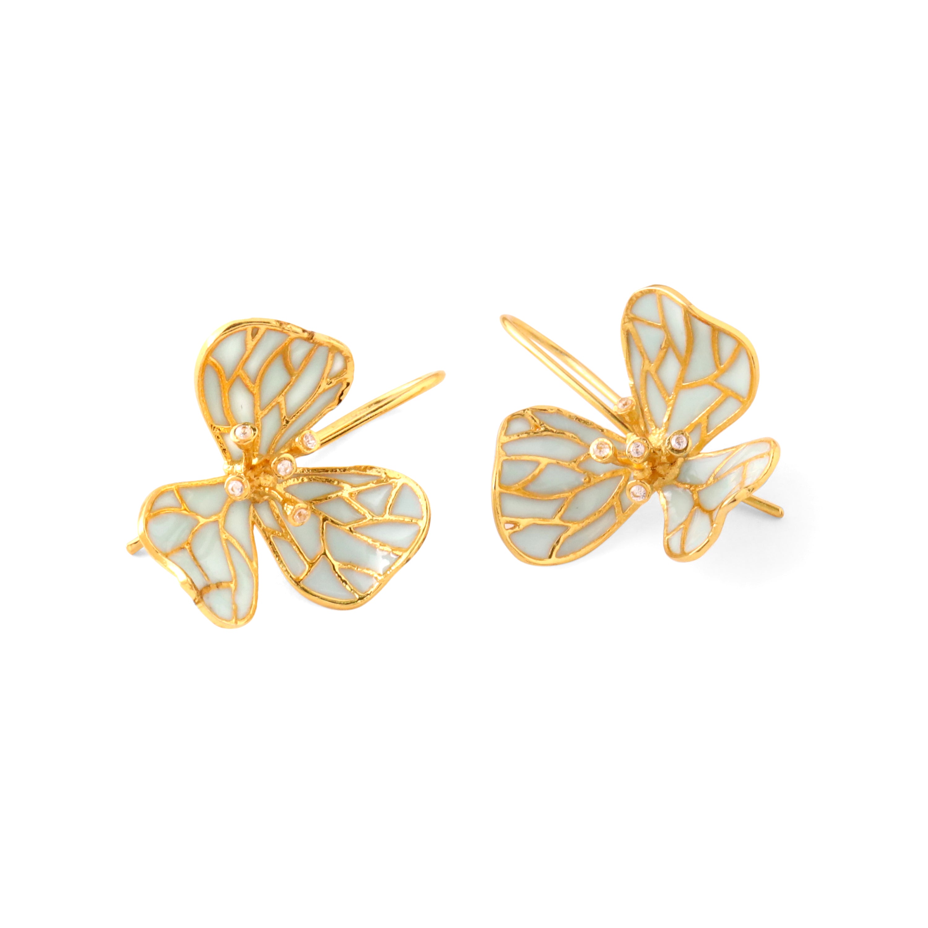 Tiny Fiore Earrings - Powder Blue