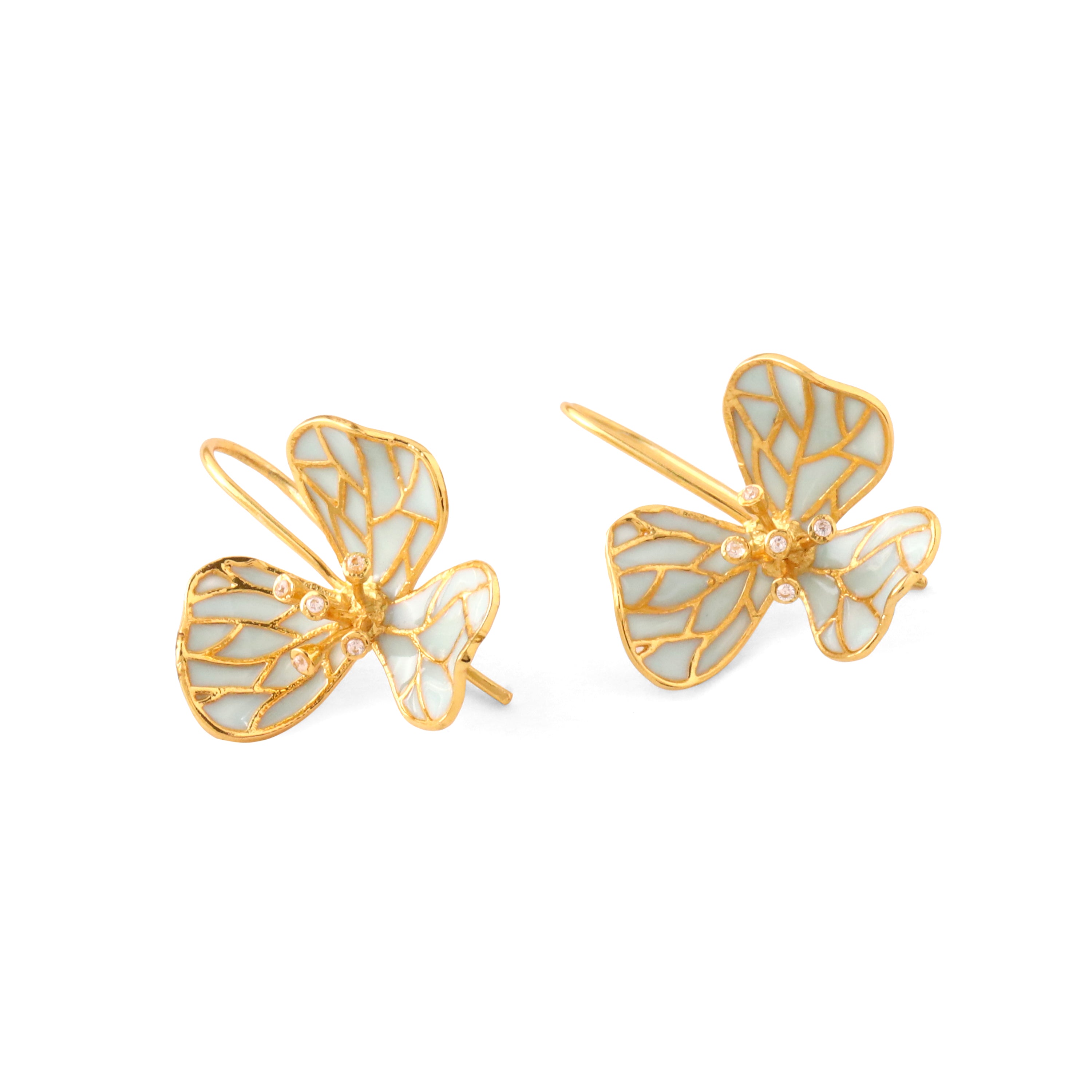 Tiny Fiore Earrings - Powder Blue