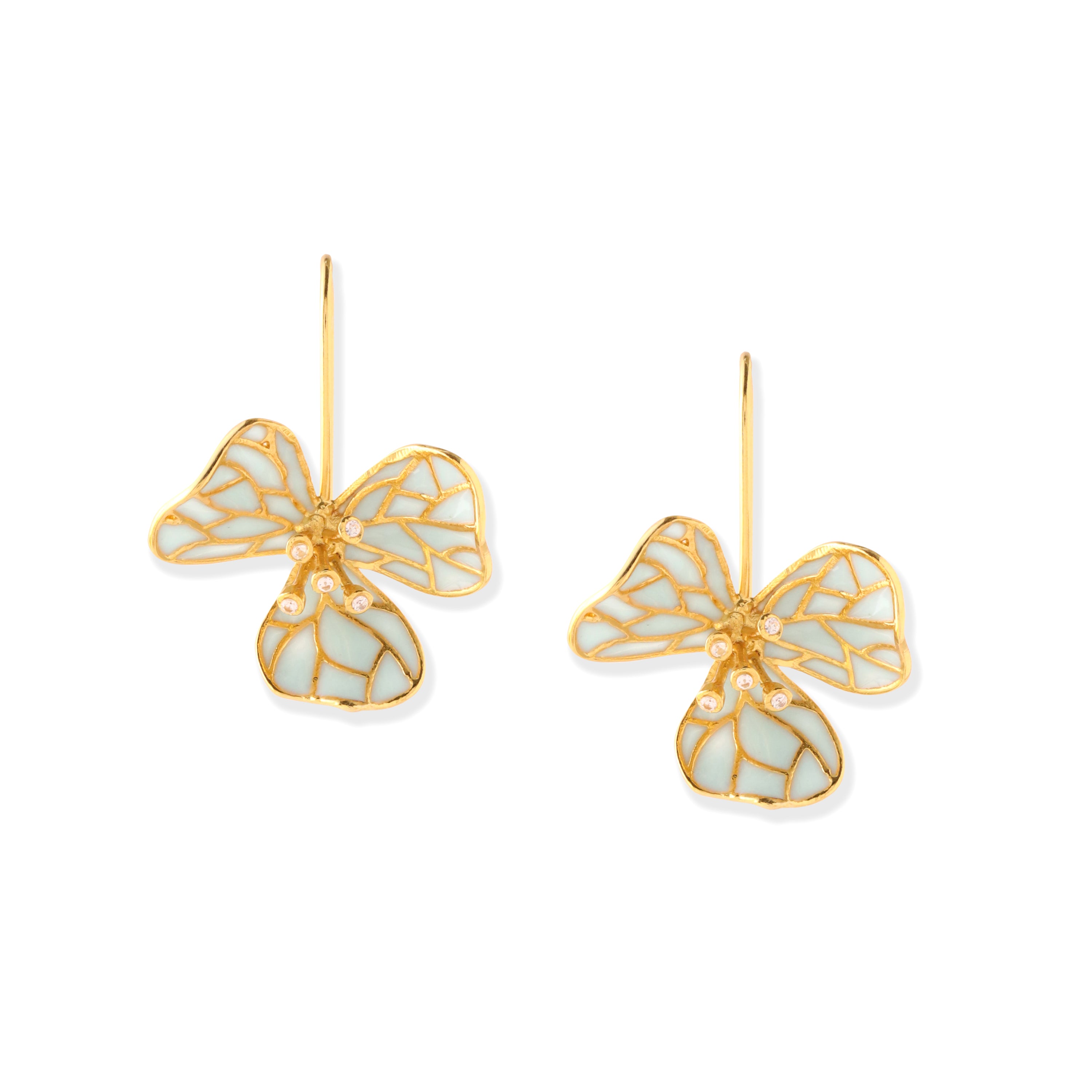 Tiny Fiore Earrings - Powder Blue