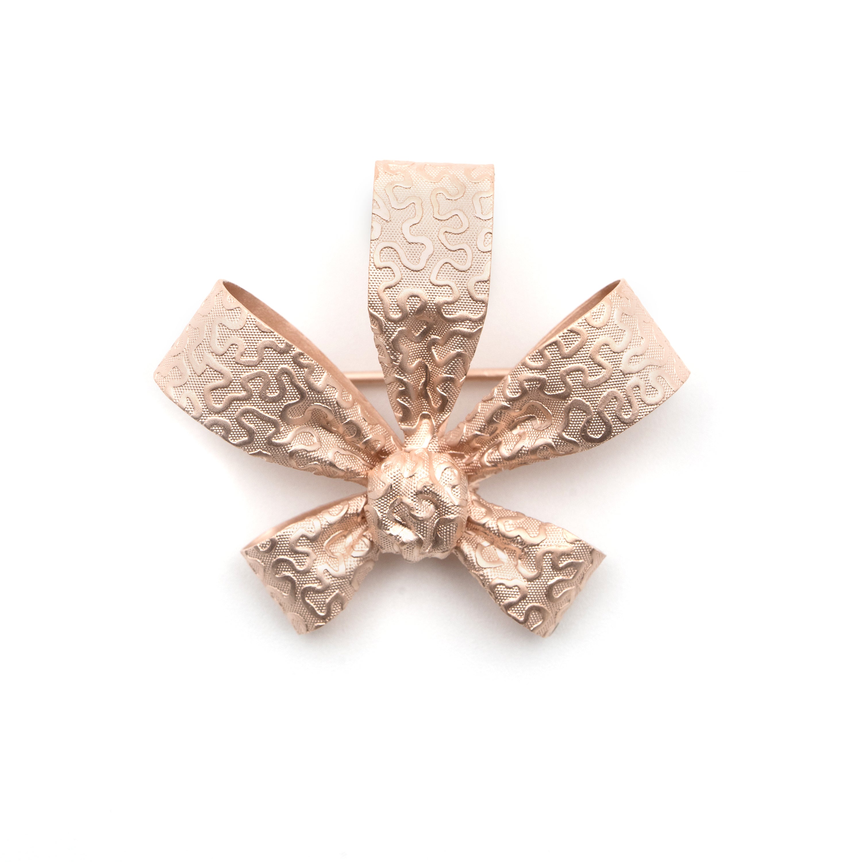 Vintage Ribbon Brooch - Rose gold