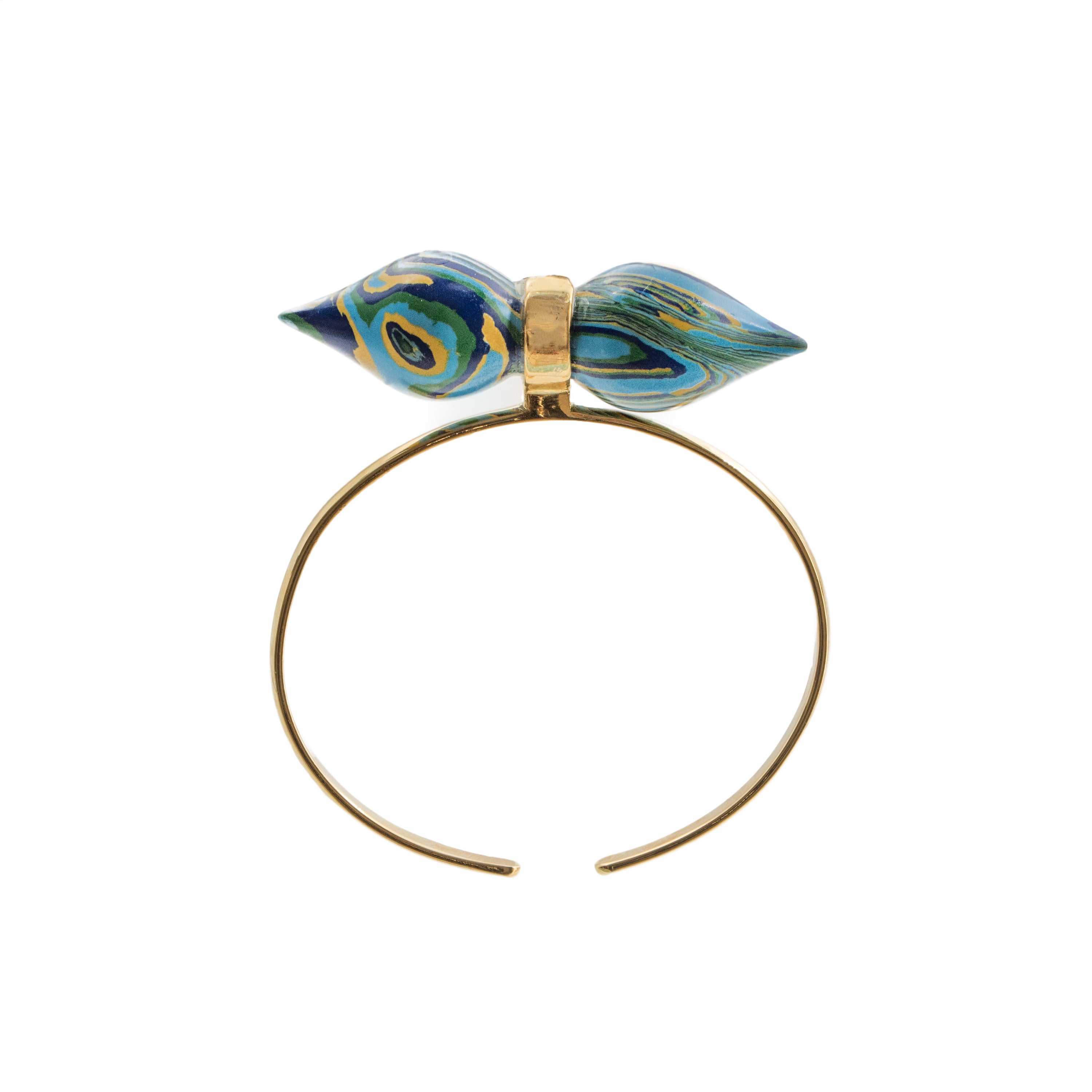 Marbling Dome Bangle - Blue