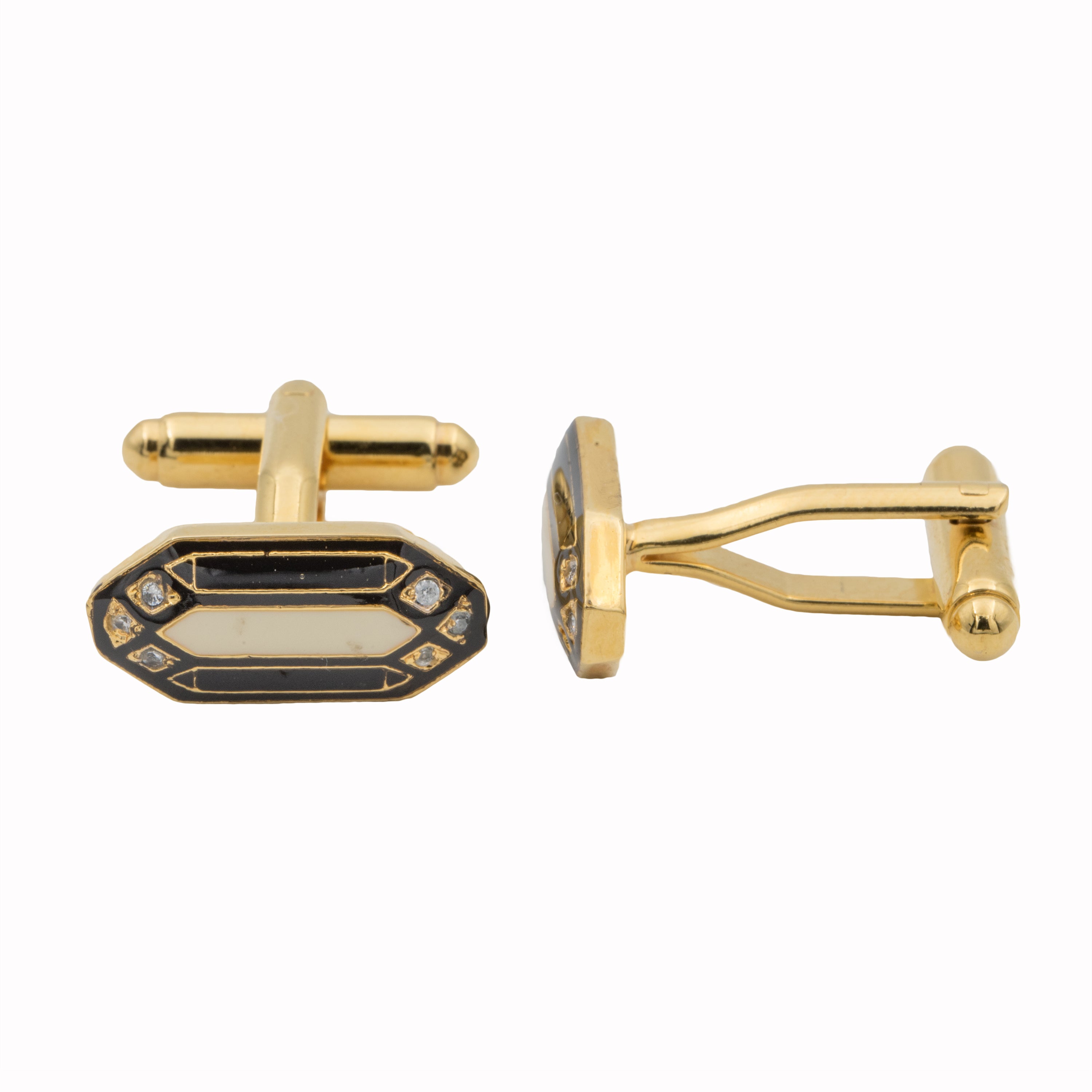Navarra Cufflinks - Black and Ivory