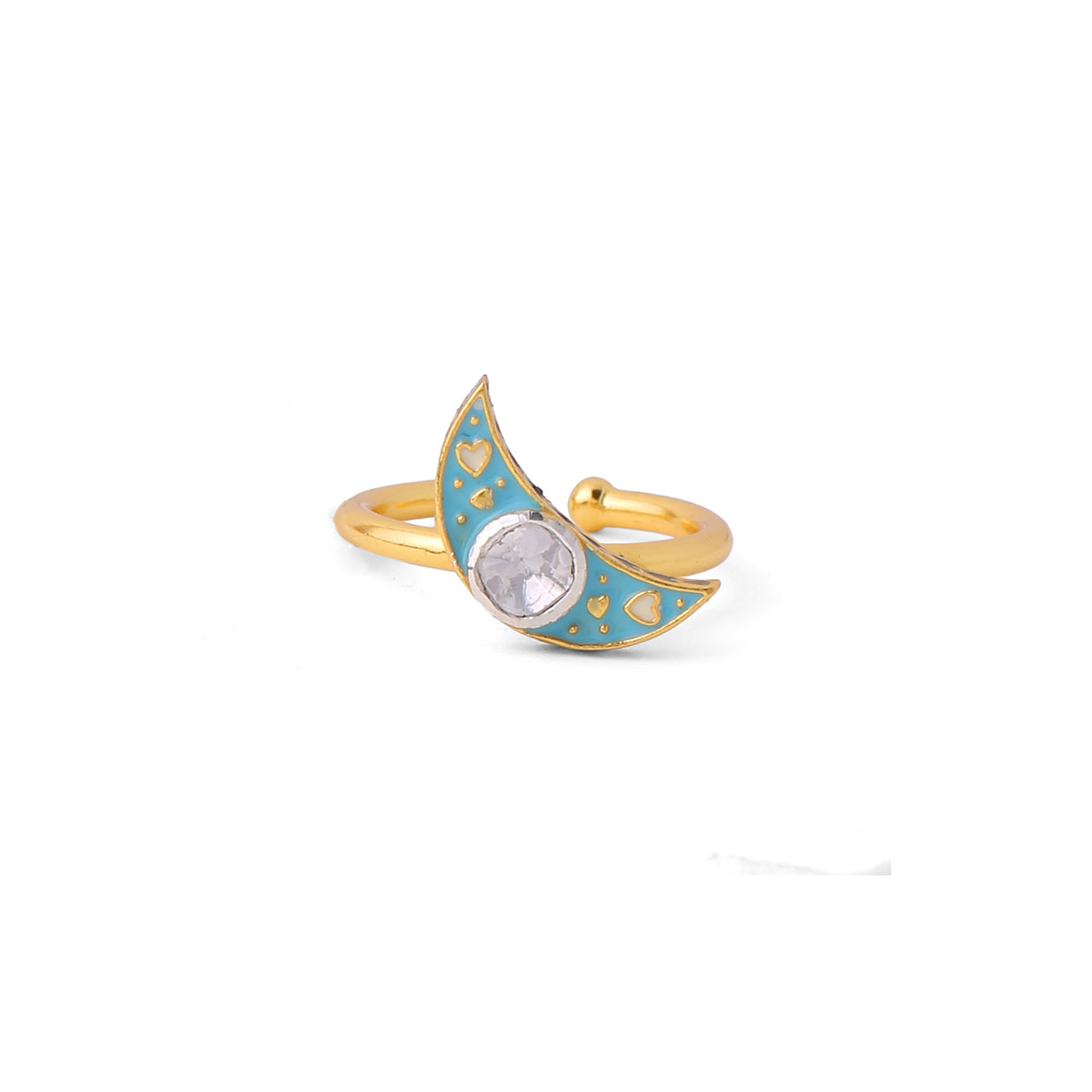 Crescent Polki Ring