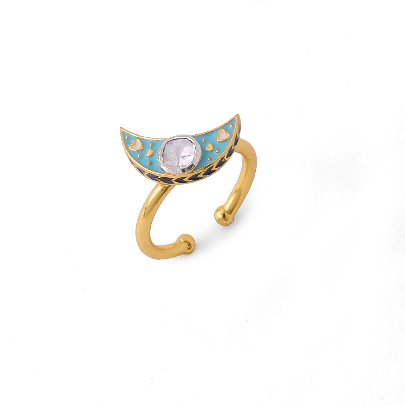 Crescent Polki Ring