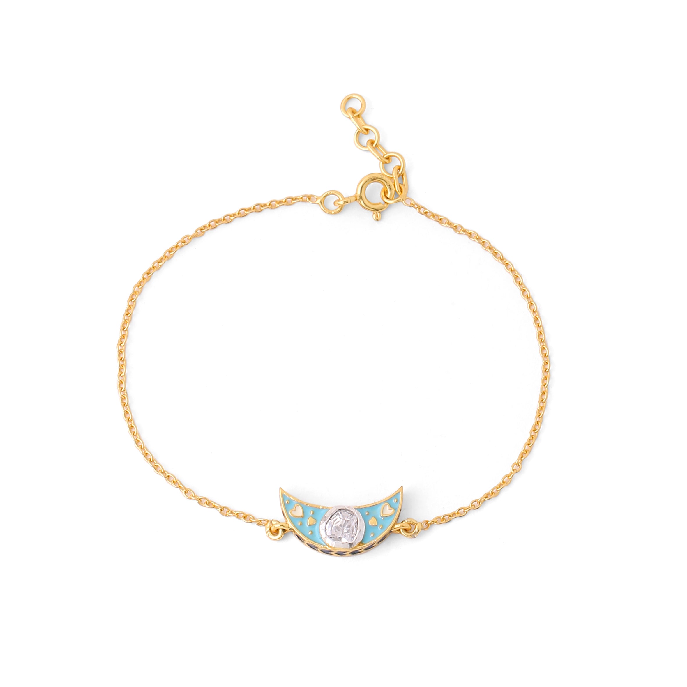 Crescent Moon Polki Bracelet