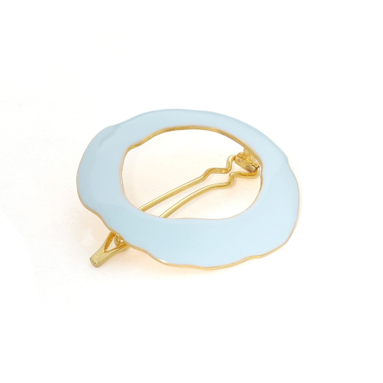 Organic round hair clip - Ice blue