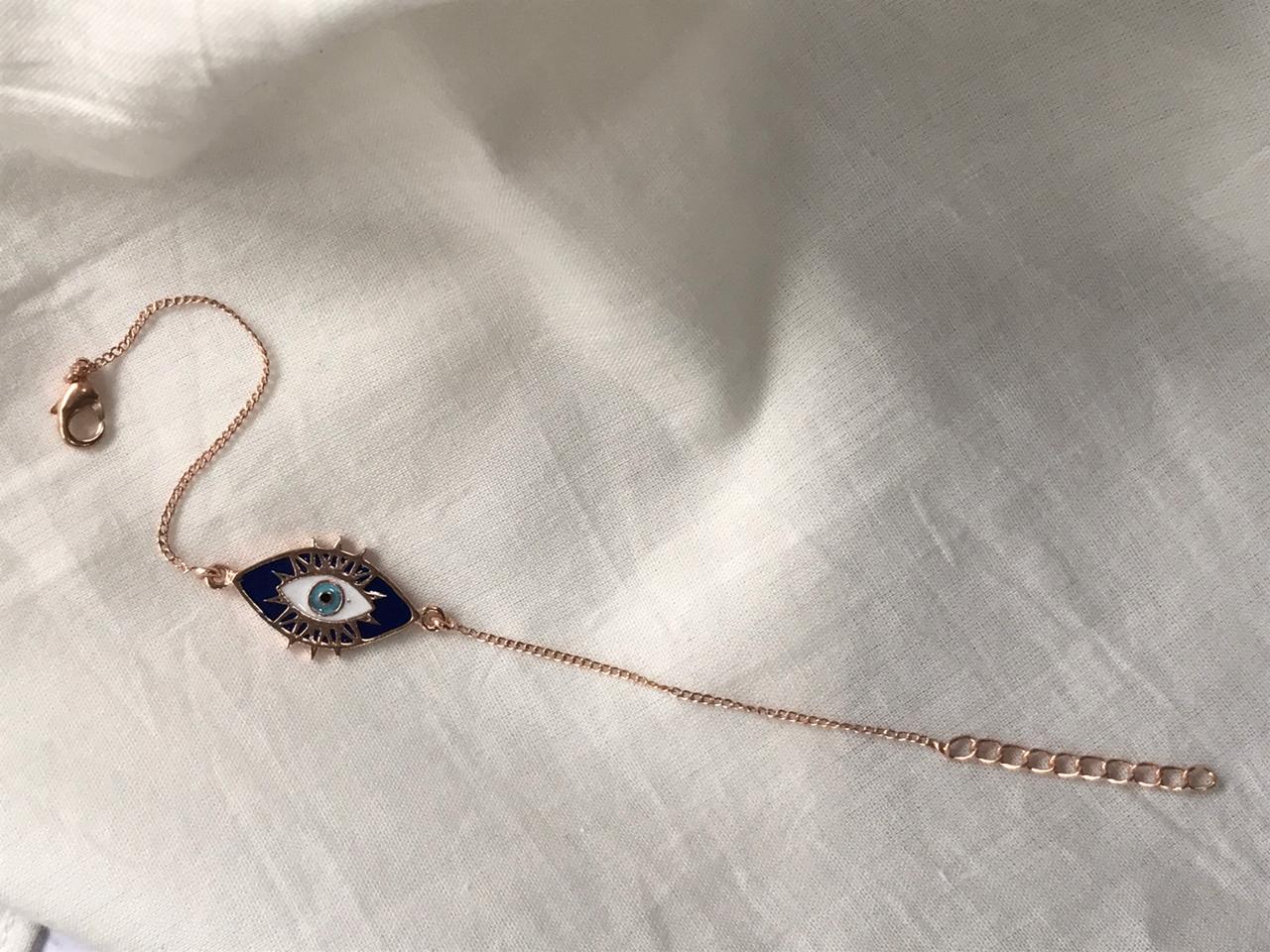 Evil Eye Bracelet - Rose Gold