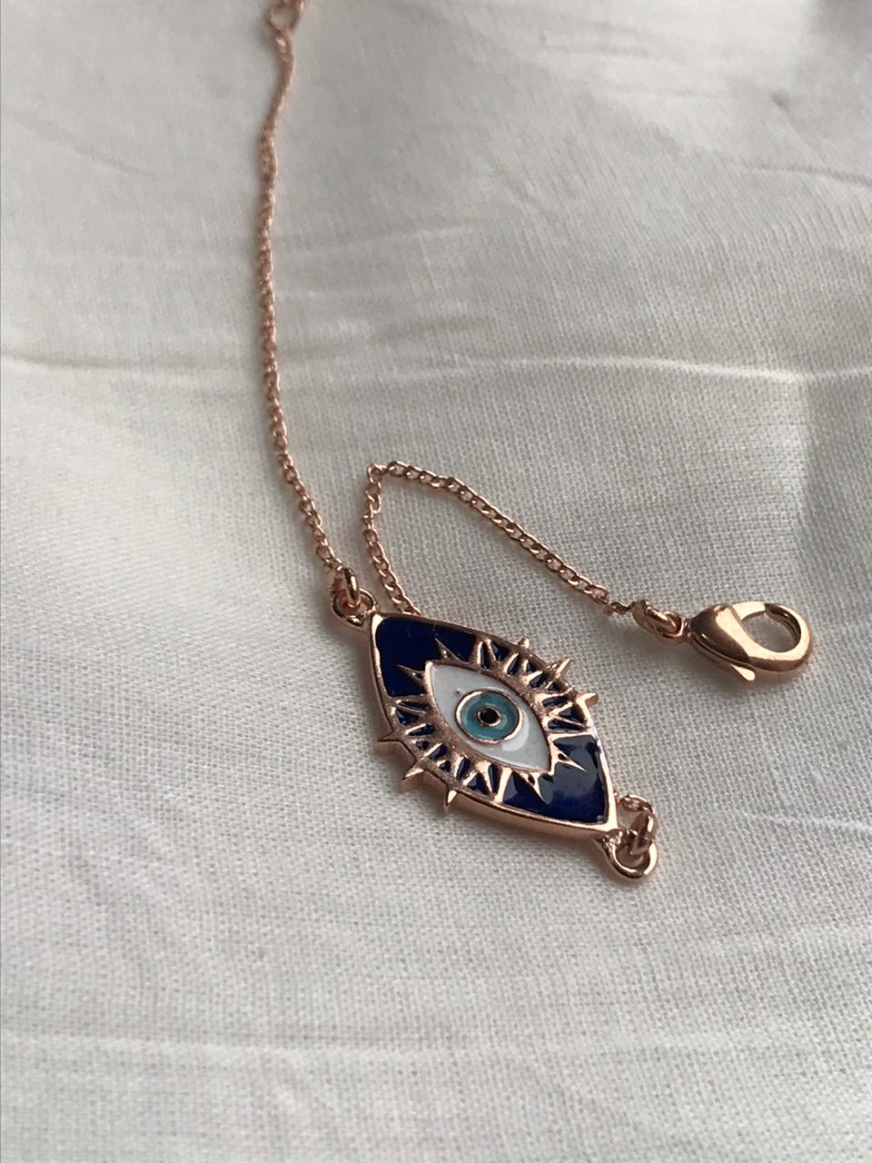 Evil Eye Bracelet - Rose Gold