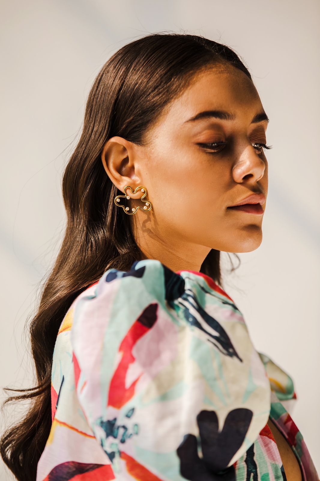 Cloud and pearl earring