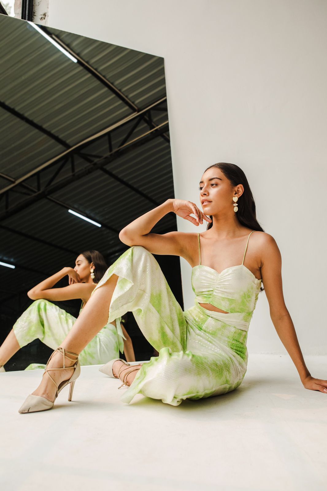 Lilies heart earrings