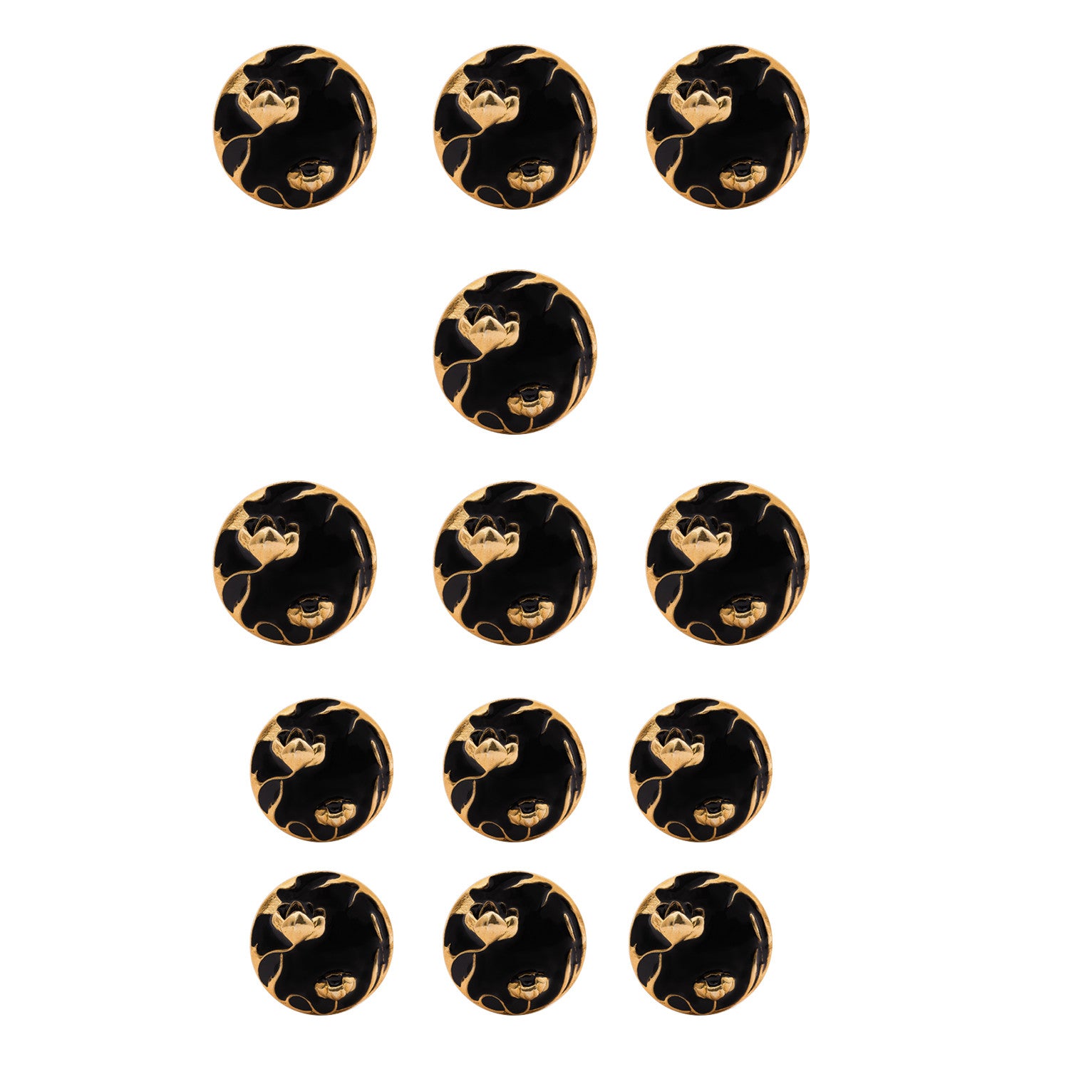 Bloom Black Buttons - AZGA