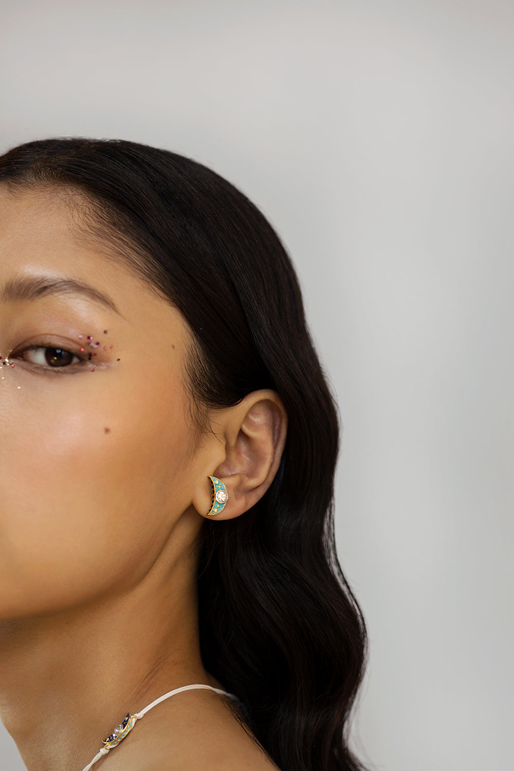 Crescent Polki studs