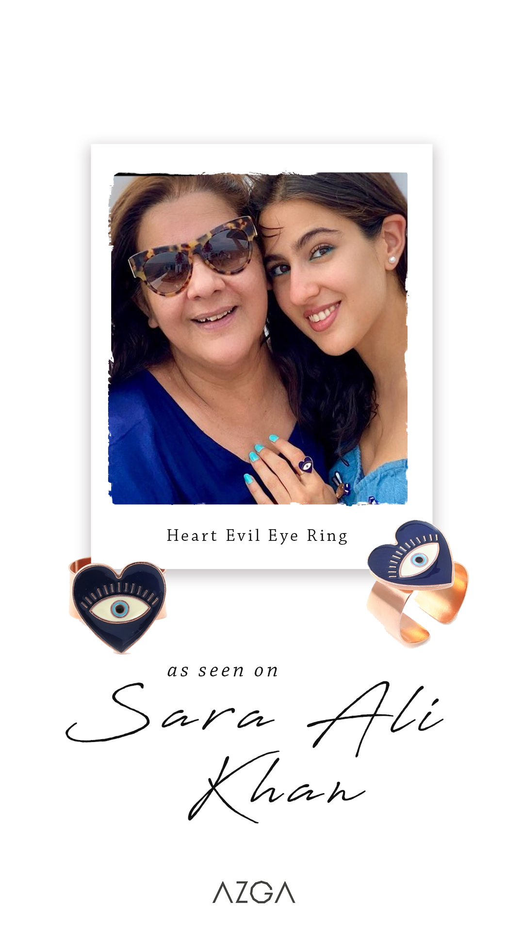 Sara Ali Khan in Heart Eye Adjustable Ring