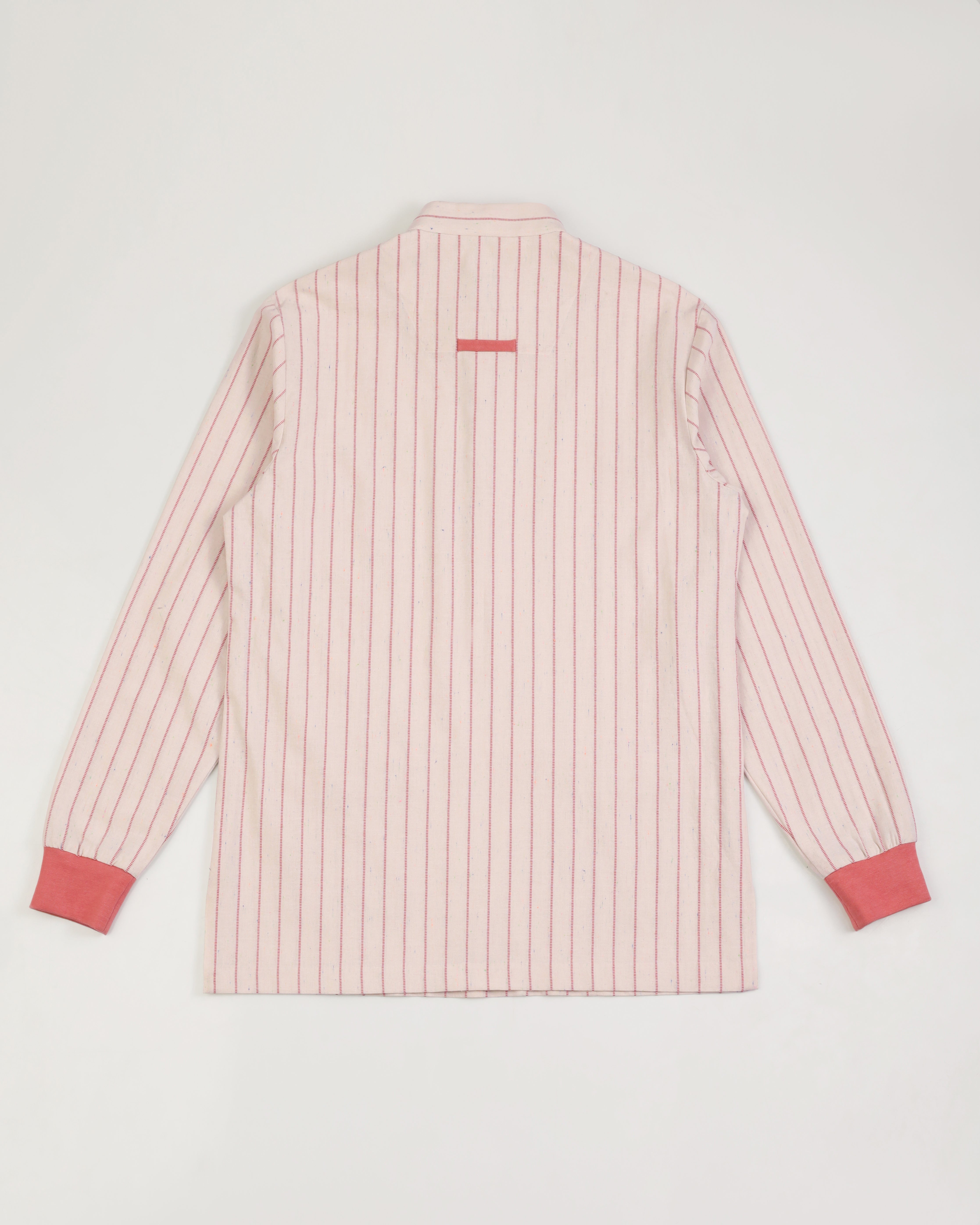 Orsay - Cotton Linen Shirt with Knitted Cuff - Coral
