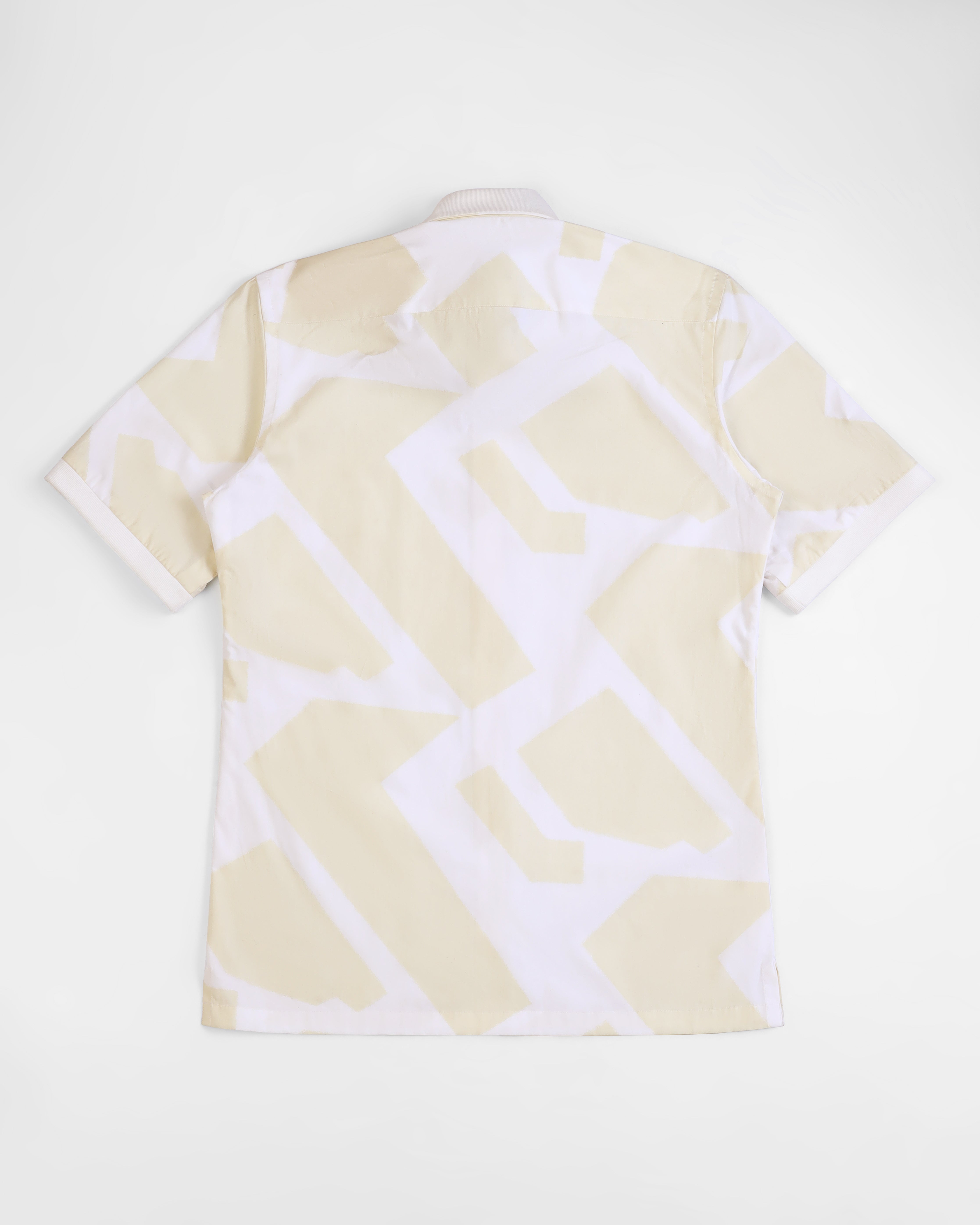 Mono - Abstract Printed Giza Cotton Abstract Printed Shirt - Pale Yellow