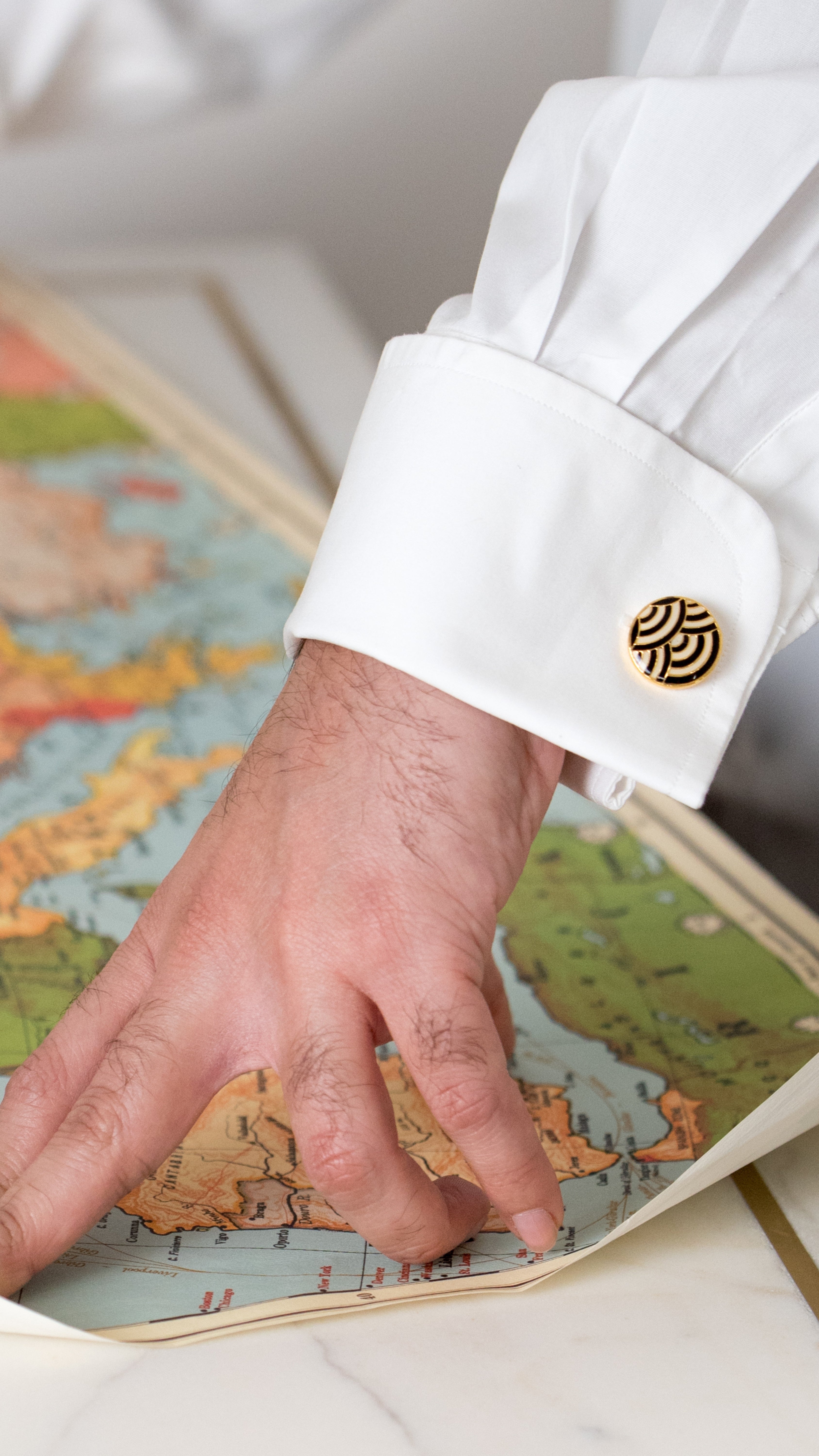 Cascade Cufflinks - Black and Ivory