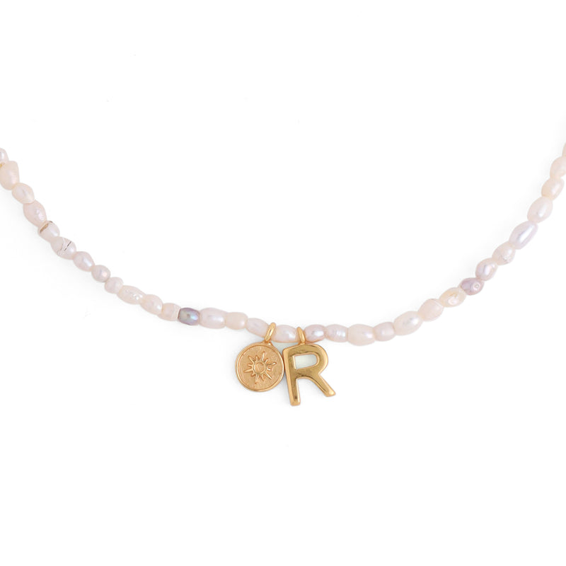 Sol Baroque pearl initial neckchain
