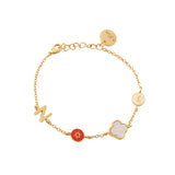 Sun, moon, clover initial bracelet