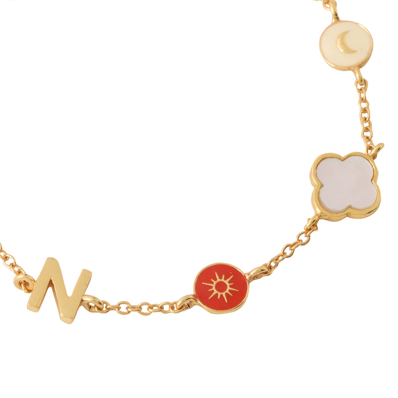 Boho Women Sun Moon Bracelets Set Gold Color Crystal Round Circle Charm  Chain Bangle Female Jewelry Gift
