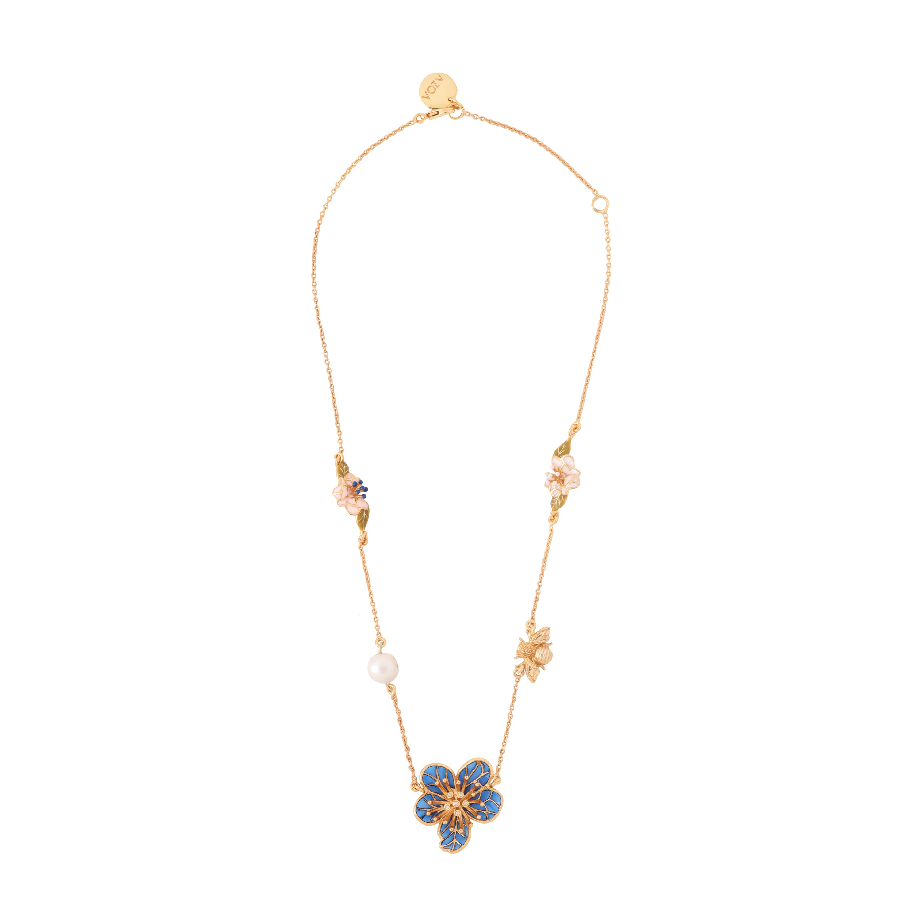 Oona Floral necklace - Blue